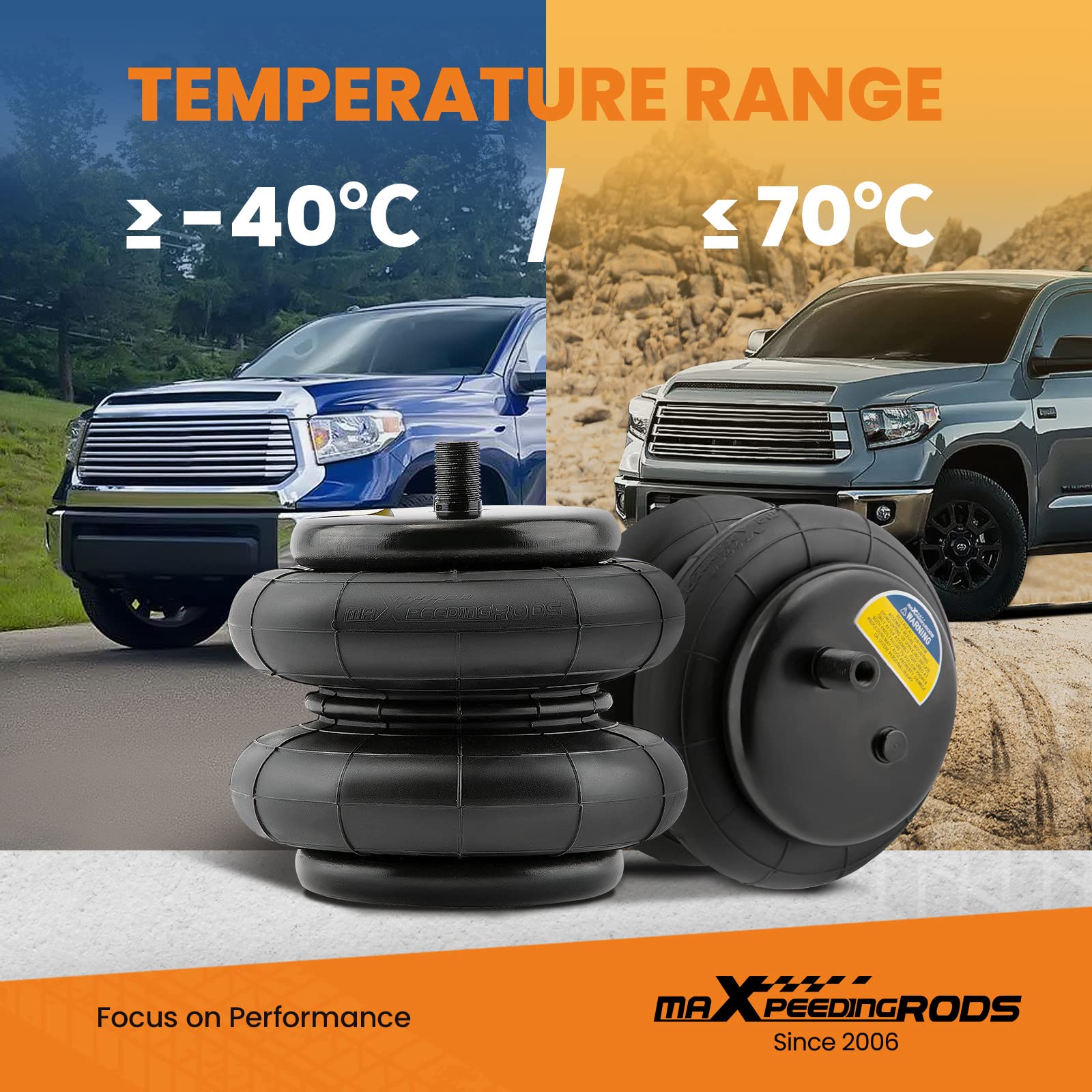 maXpeedingrods 5000 lbs Rear Air Suspension Bags Kit for Toyota Tacoma 2WD/4WD/Pre-Runner (2005-2023) - Heavy Duty Air Helper Spring Kit for Improved Load Support & Towing - Perfect for Off-Roading, Hauling & Towing Applications