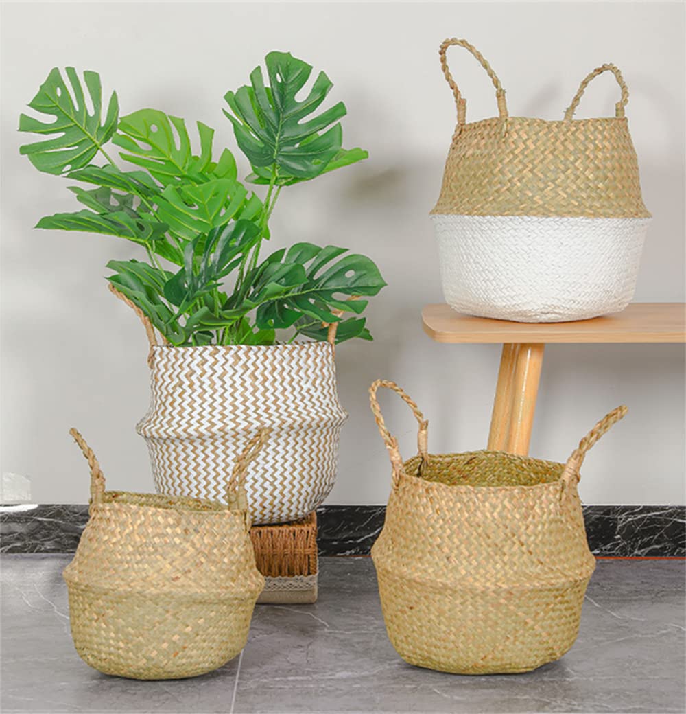 DOOKOT Woven Seagrass Storage Basket with Handles - 7
