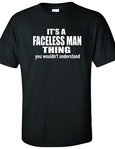 STUFF WITH ATTITUDE Faceless Man Graphic Black T-Shirt for Men | Cool Novelty Tee for Halloween, Cosplay & Streetwear