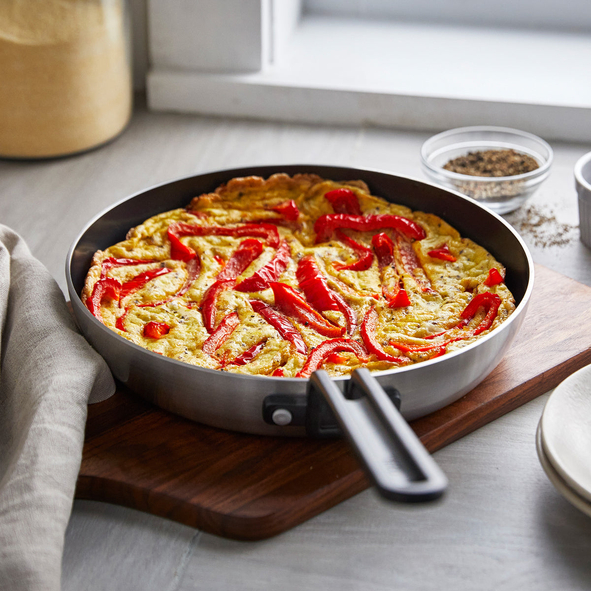 Stanley Tucci™ Premium 4-Piece Stainless Steel & Ceramic Nonstick Cookware Set with Free Tucci Cookbook – Perfect for Home Chefs & Gourmet Cooking
