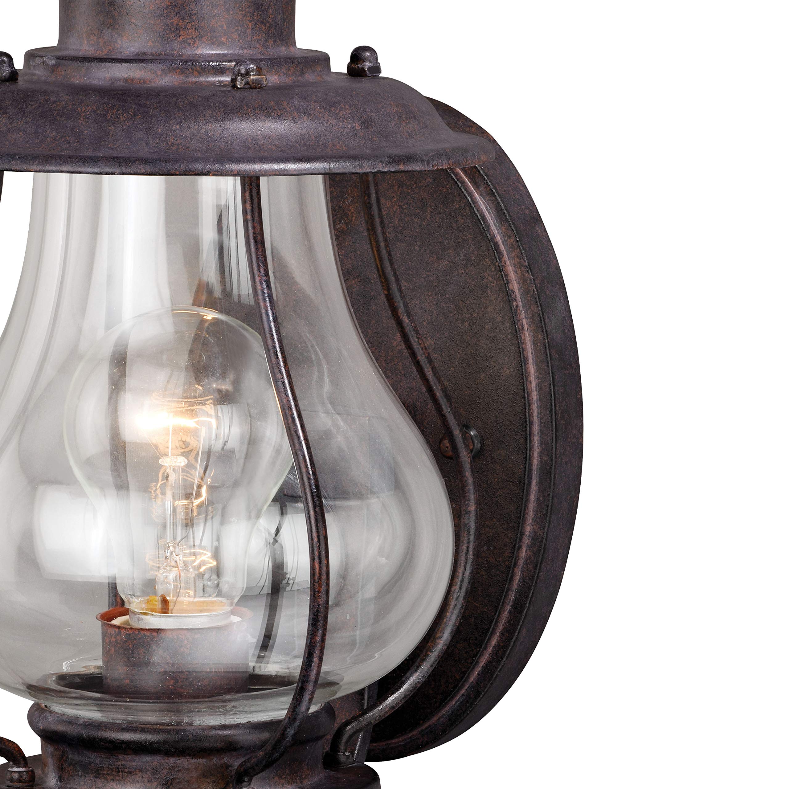 Dockside 1 Light Bronze Coastal Outdoor Wall Lantern with Clear Glass - Perfect for Porch, Patio, and Beach House Lighting