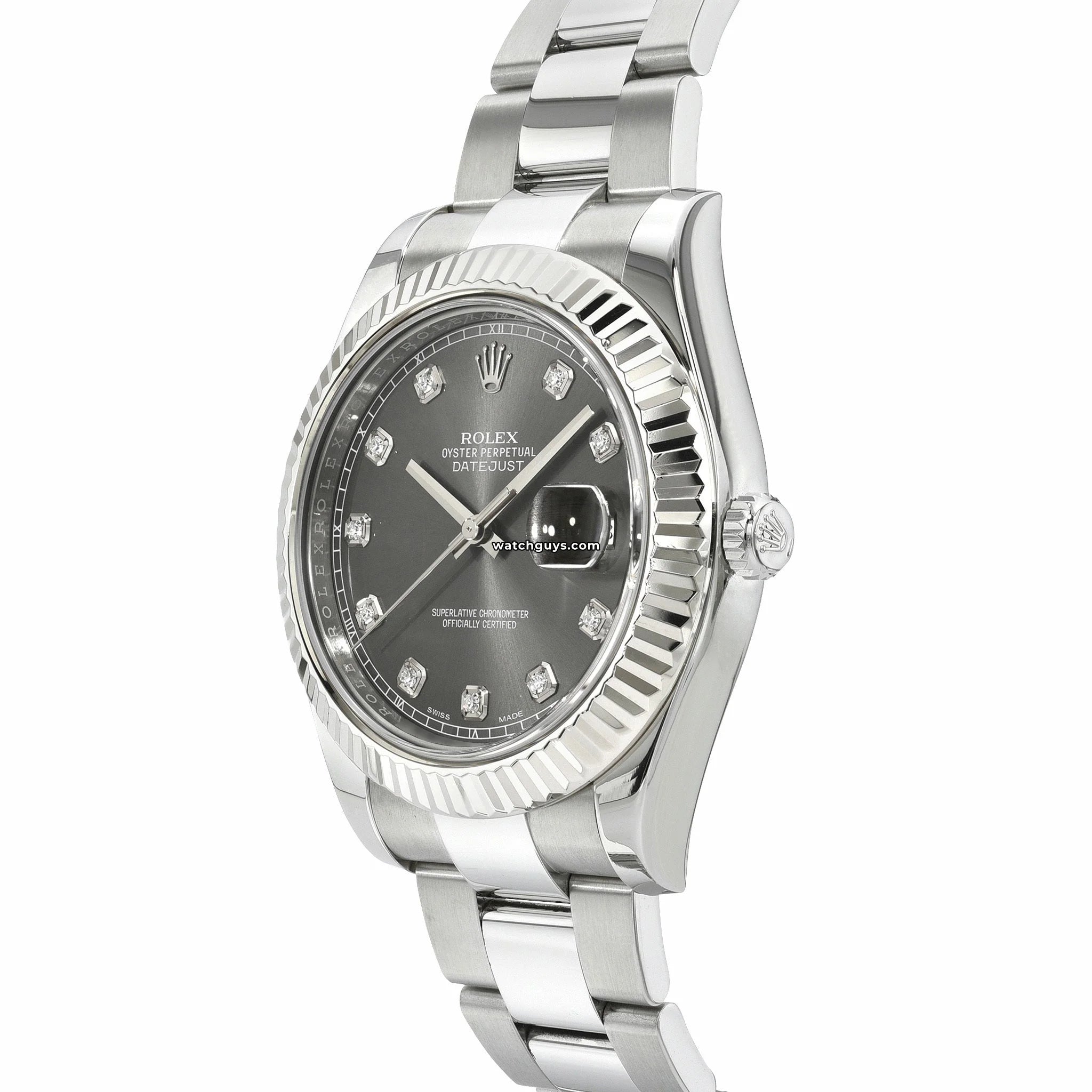 Rolex Datejust 116334 Rhodium Diamond Oyster Watch - Luxury Stainless Steel Timepiece for Men, Perfect for Business Meetings & Special Occasions