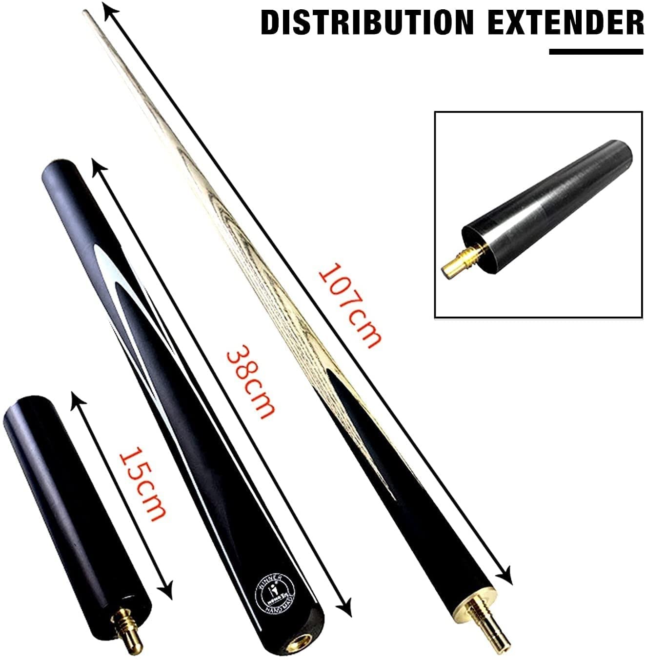 Professional 2-Piece 57-Inch Pool Cue Stick with Extender - 3/4 Jointed Billiard Cue for Pool Tables | Perfect for Home Game Rooms, Bars & Professional Tournaments