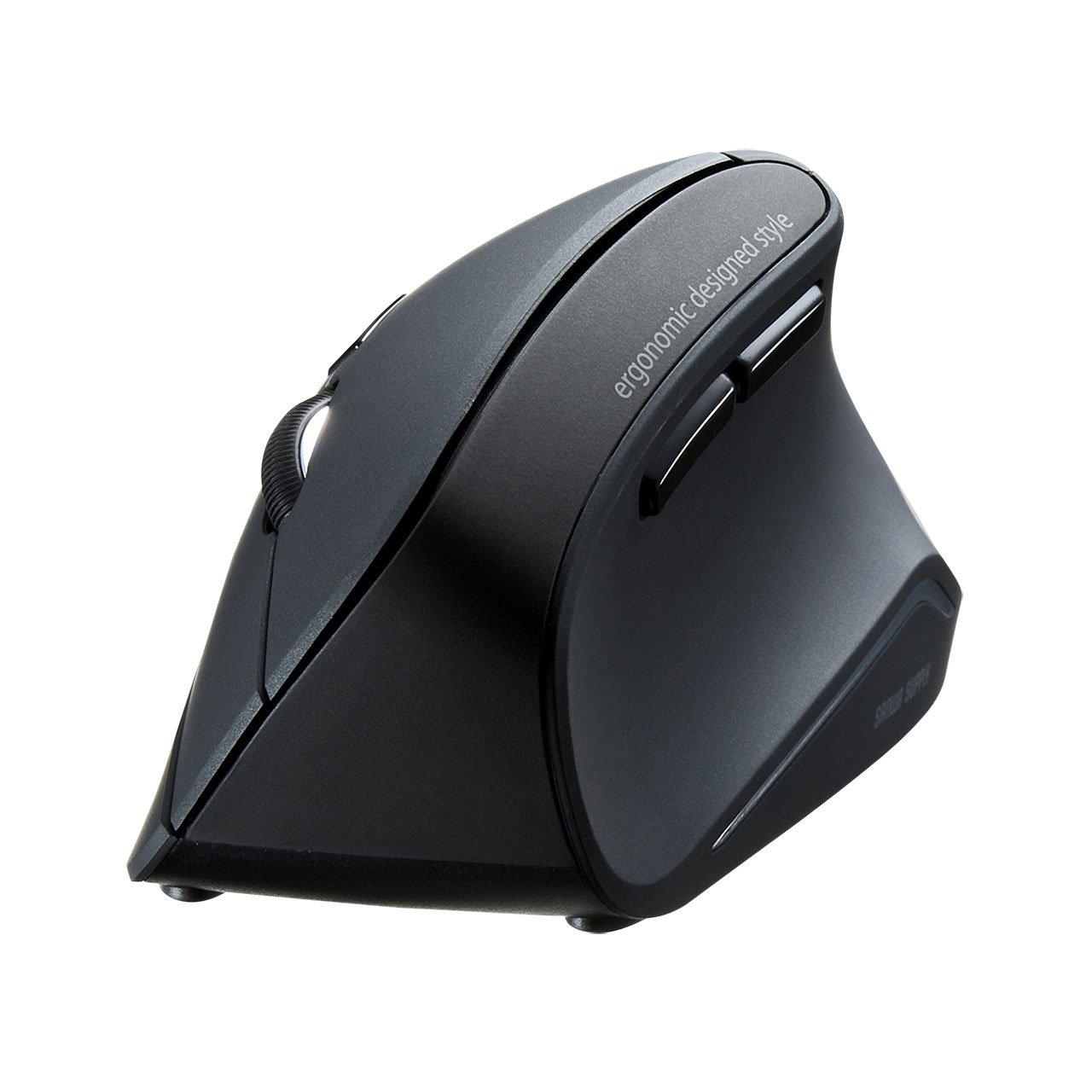 SANWA Bluetooth Ergonomic Mouse with Blue LED - 5 Button Large Wireless Mouse for Office & Gaming - MA-ERGBT11 - Prevent Wrist Pain & Tendonitis - Perfect for Computer Work, Graphic Design & Long Hour Use