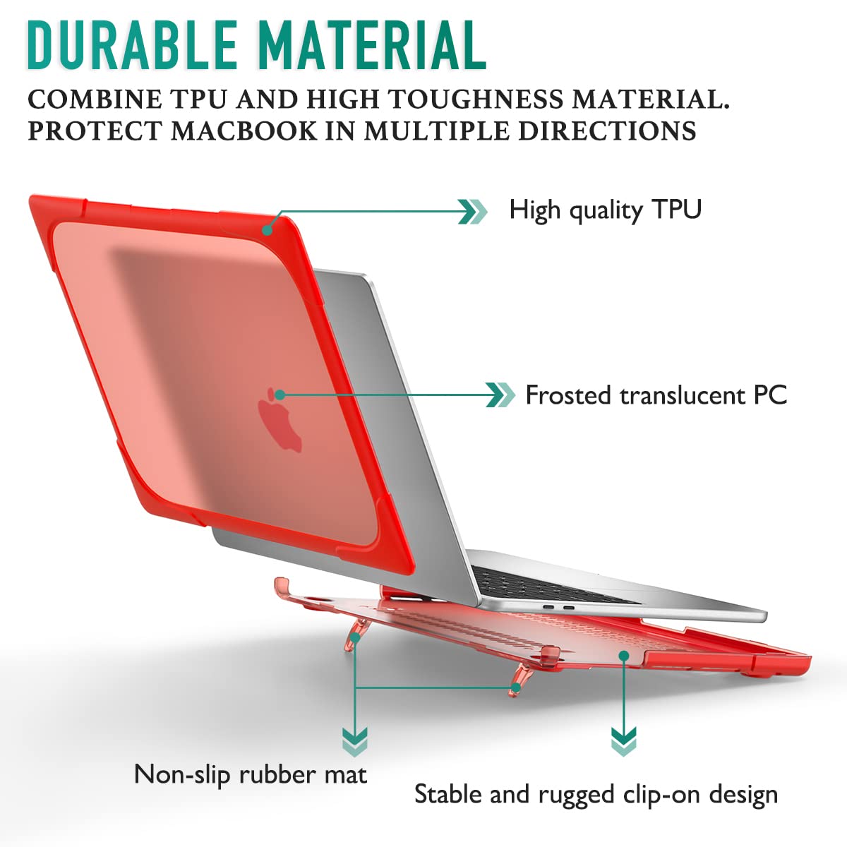 Durable Heavy Duty MacBook Pro 16 inch Case (2019 Model A2141) - Dual Layer Hard Shell Cover with Shock-Absorbing TPU Bumper for MacBook Pro 16