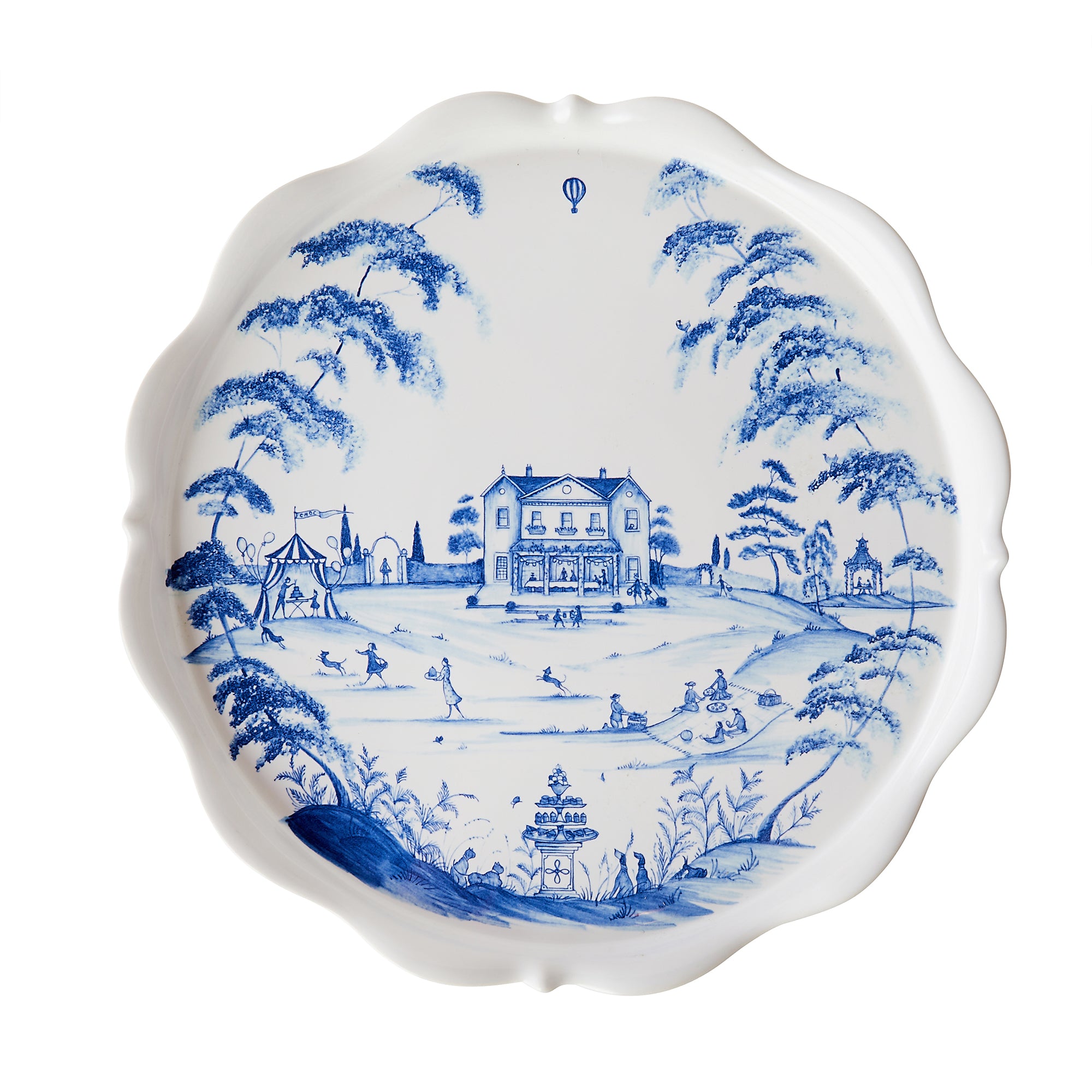 Delft Blue Ceramic Cake Stand - Elegant Dutch Country Estate Design for Desserts, Pastries & Party Serving - Perfect for Tea Parties, Weddings & Special Events