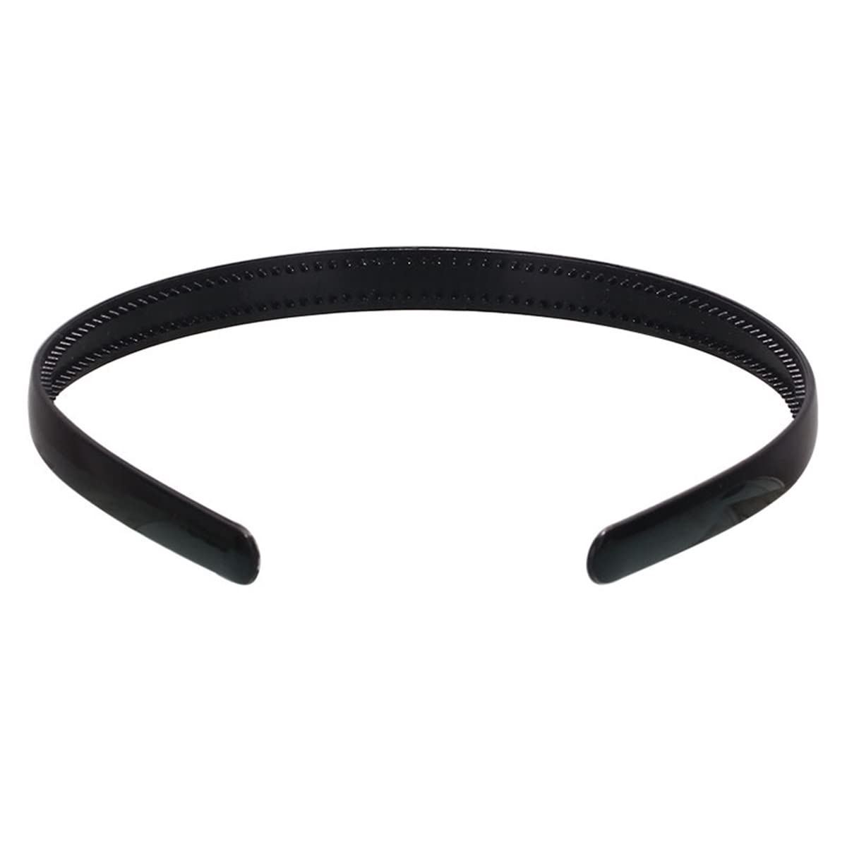 6-Pack Black Plastic Plain Headbands with Teeth Comb - 10mm Skinny Hair Bands for Women & Girls - DIY Hair Accessories for Halloween, Cosplay, and Everyday Styling