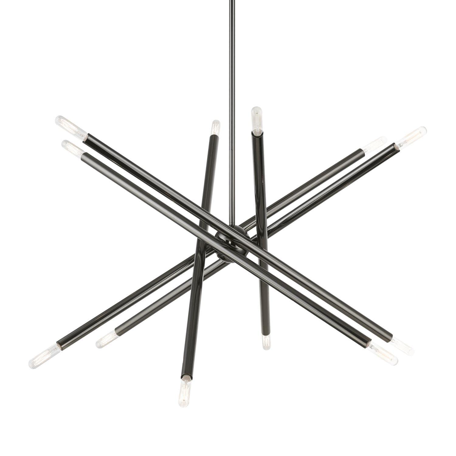 Livex Lighting 46776-46 Soho Black Chrome Chandelier - Elegant Ceiling Light Fixture for Dining Room, Living Room & Bedroom