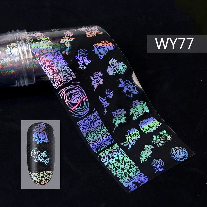 Holographic Laser Transfer Foil Roll - WY Series for DIY Crafts, Nail Art, and Scrapbooking | Premium Adhesive Foil for Creative Projects