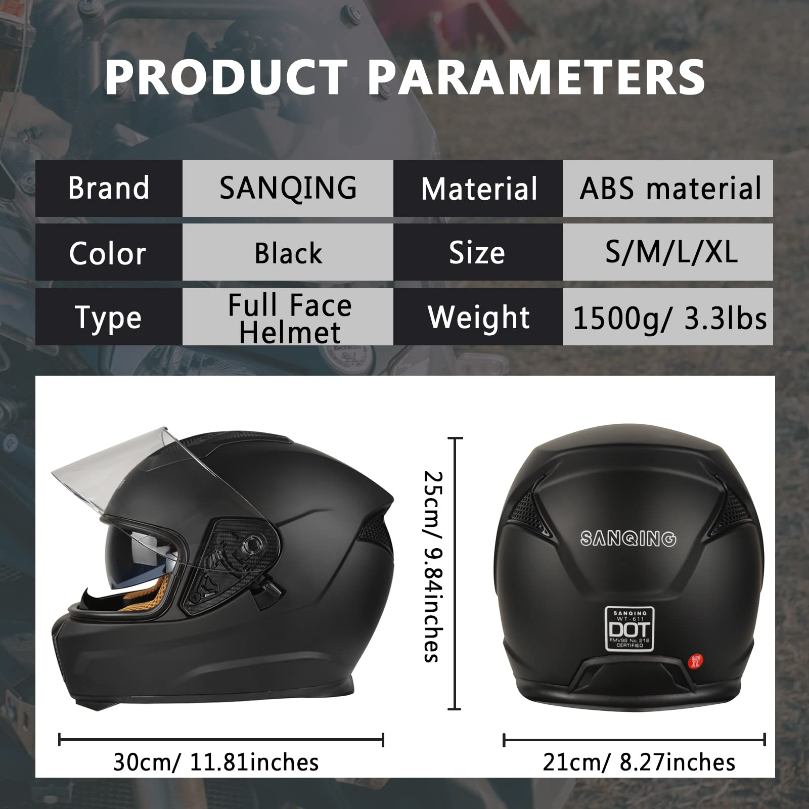 DOT Approved Motocross Helmet - Full Face Motorcycle Helmet with Clear Visor for Dirt Bike, Downhill & Off-Road Mountain Biking - Perfect for Racing, Trail Riding & Extreme Sports
