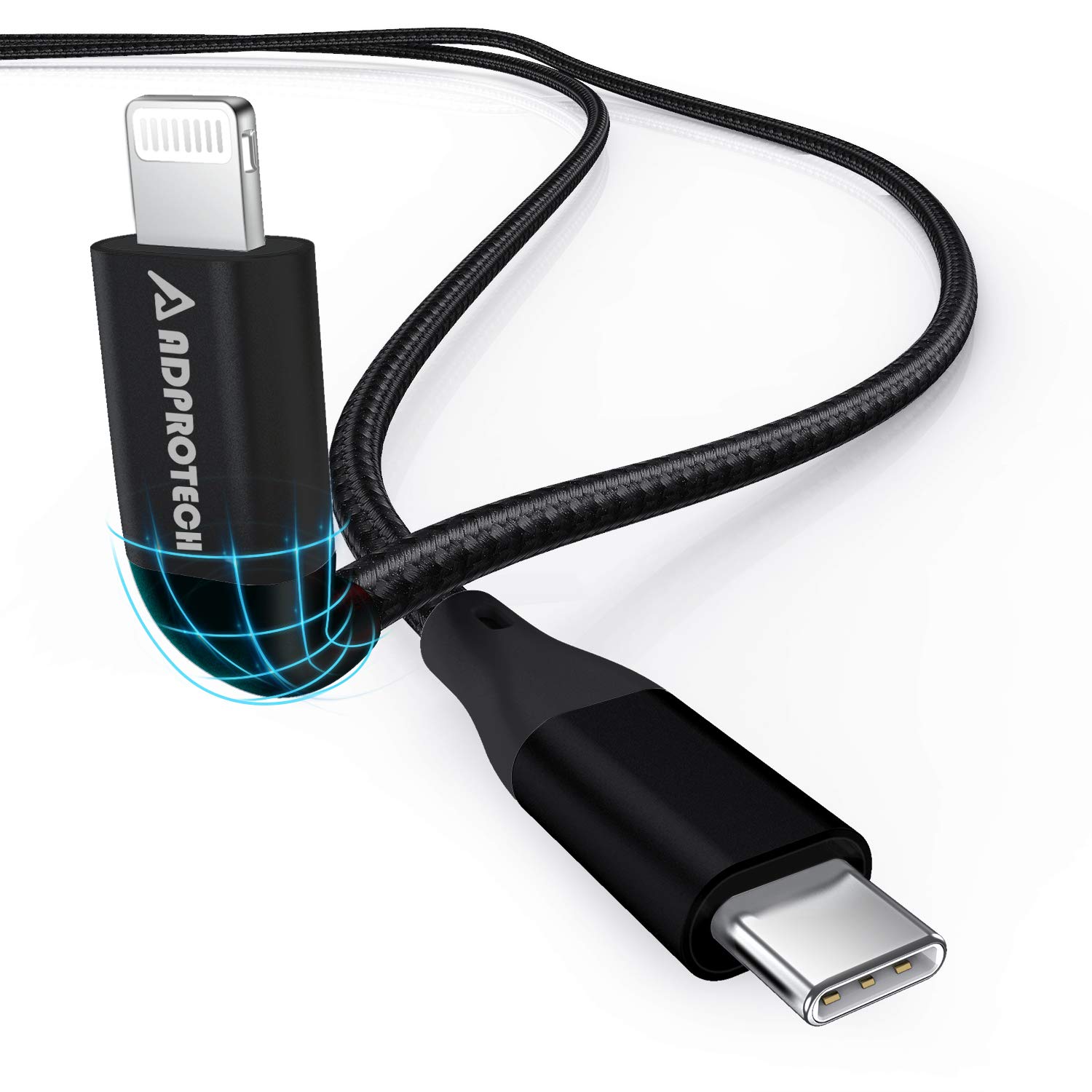 Apple MFi Certified USB C to Lightning Cable 3.3FT - Fast Charging & Data Sync Cable for iPhone 14/13/12/11/X/8 Series - Compatible with iPad & AirPods - Perfect for Home, Office & Travel Charging (Black)