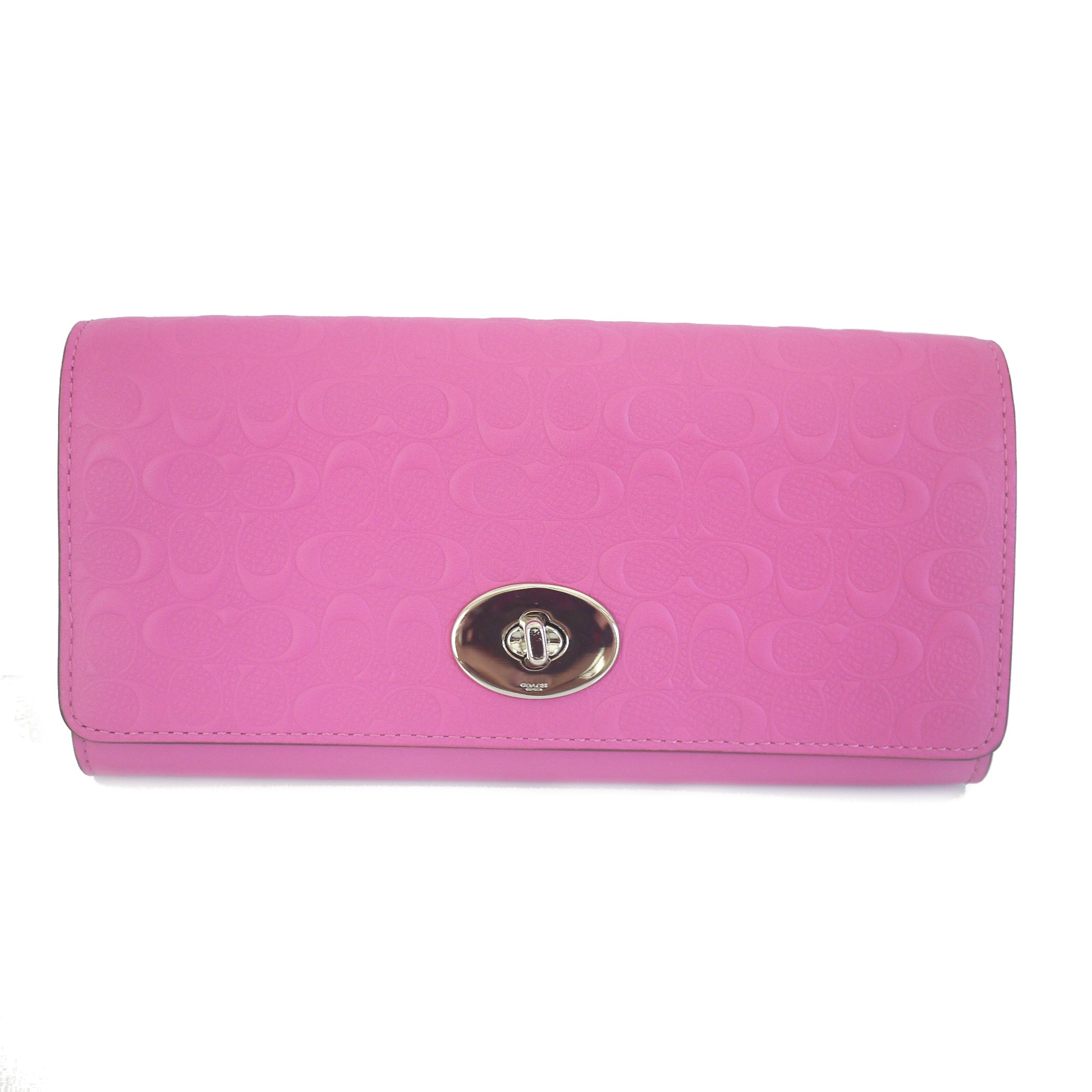 Coach Large Slim Envelope Chain Wallet in Fuchsia Pink - Stylish Crossbody Bag for Women, Perfect for Parties, Dating & Daily Use