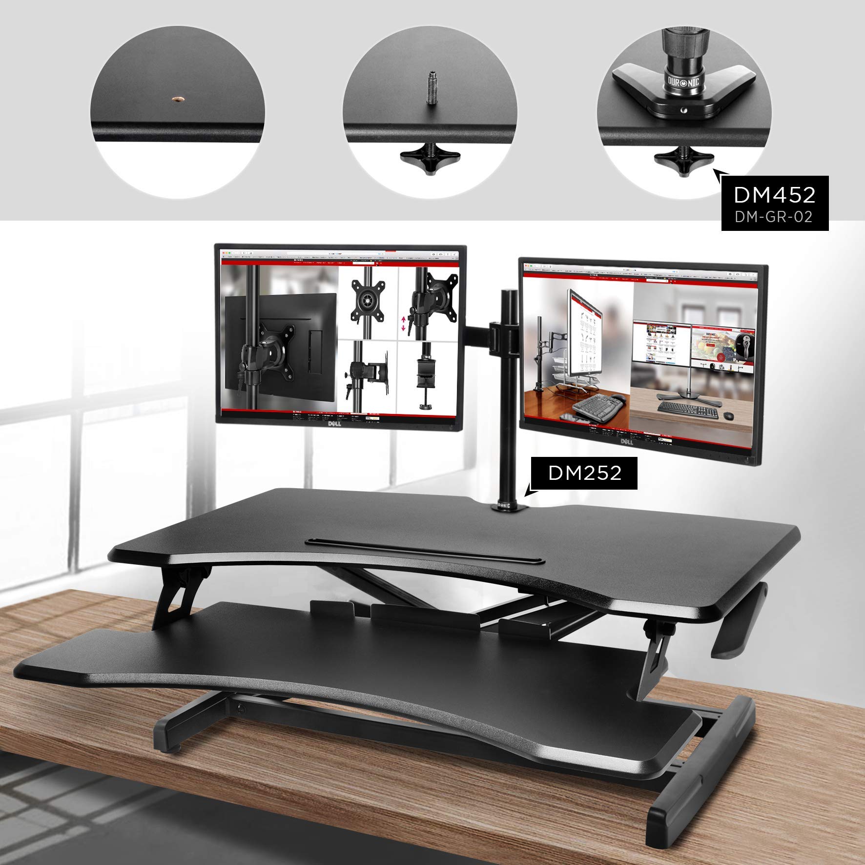 Duronic DM05D17 Electric Standing Desk Converter - 32.3