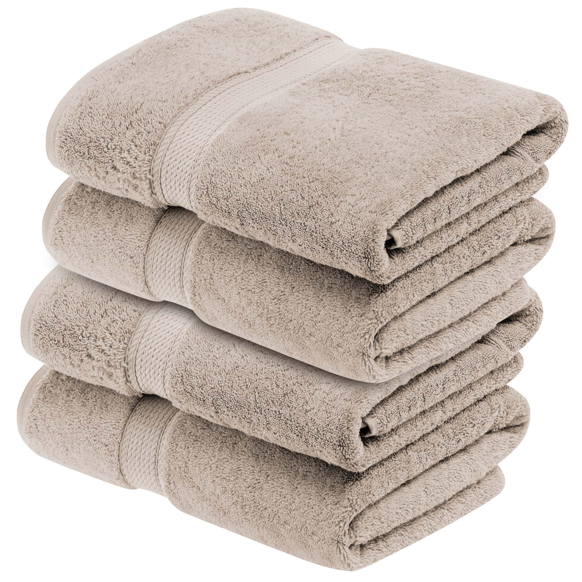 Premium 4-Piece Egyptian Cotton Bath Towel Set - Ultra Soft, Heavyweight & Plush Pile for Spa-Like Luxury at Home | Perfect for Bath, Beach & Guest Use
