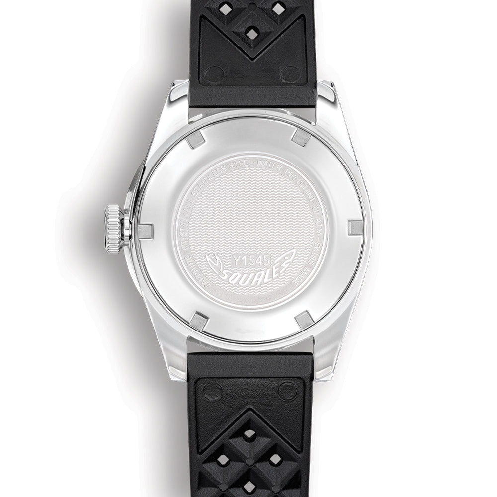 1545 Steel 40mm Black Watch with Durable Rubber Strap - Perfect for Outdoor Sports, Fitness Tracking & Everyday Wear
