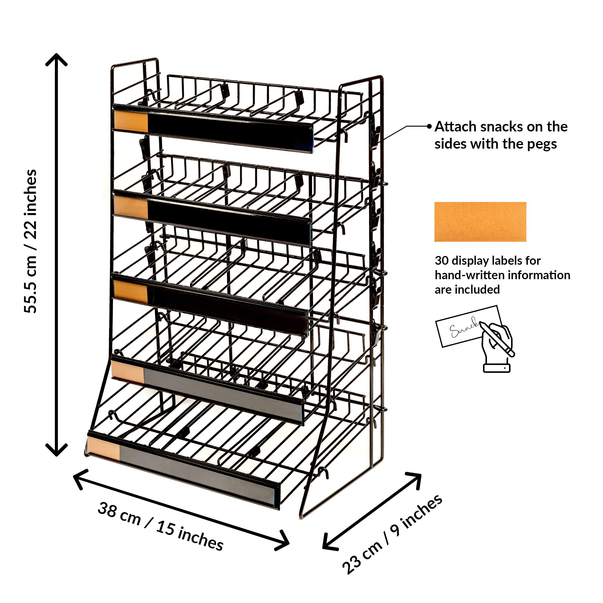 Premium Candy Display Rack - Countertop Snack Organizer for Retail Stores, Offices & Cafes | Durable Chip Rack & Snack Stand for Counter Displays | Merchandising Shelf for Candy, Chips, Cookies & Treats - Perfect for Convenience Stores, Supermarkets & Break Rooms