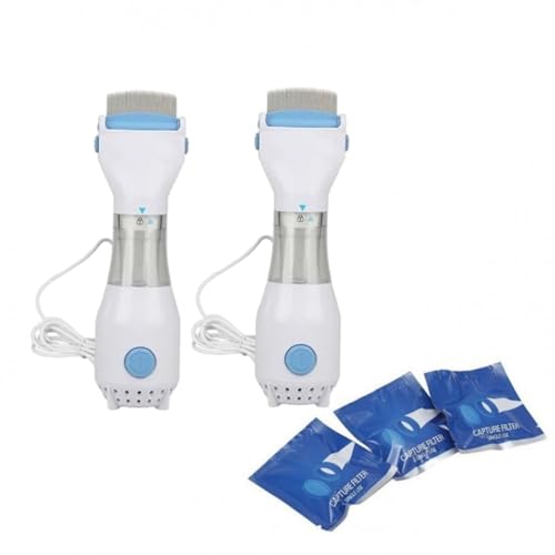 Electric Head Lice Vacuum Comb - 2PCS Lice Removal Kit for Kids & Adults, Rechargeable Hair Cleaner for Effective Head Lice Treatment - Perfect for Home, School & Travel Use