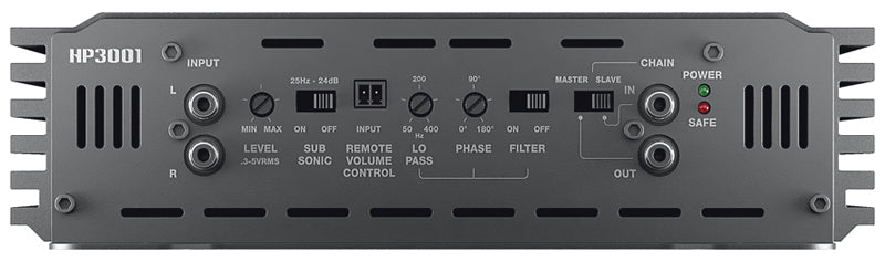 Hertz HP 3001 SPL Show D Class Mono Car Amplifier with Built-in Crossover - High Power Bass Boost for Car Audio Systems & Competition Sound Setups