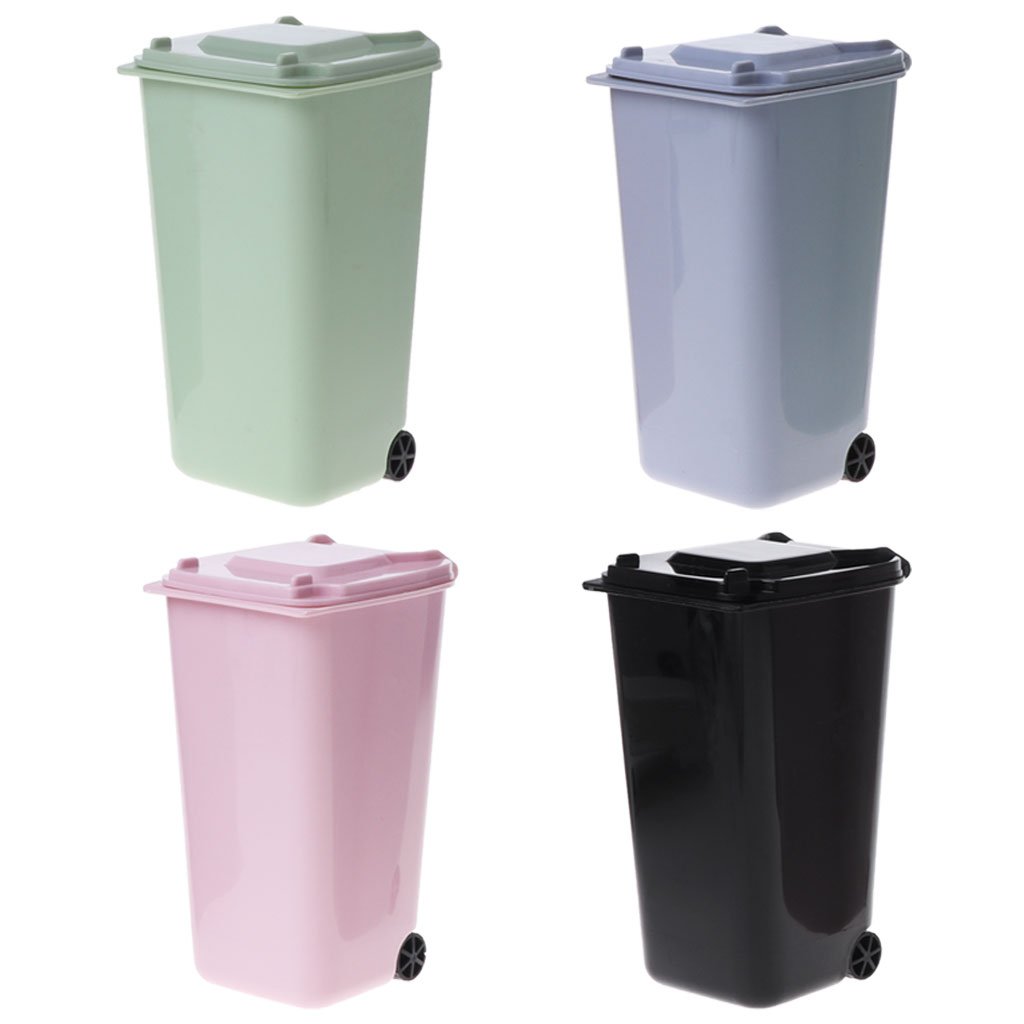 Stainless Steel Trash Can with Pen Holder - Compact Desktop Garbage Bin for Office, Home & Dorm Organization | Perfect for Desk, Study Table & Workspace