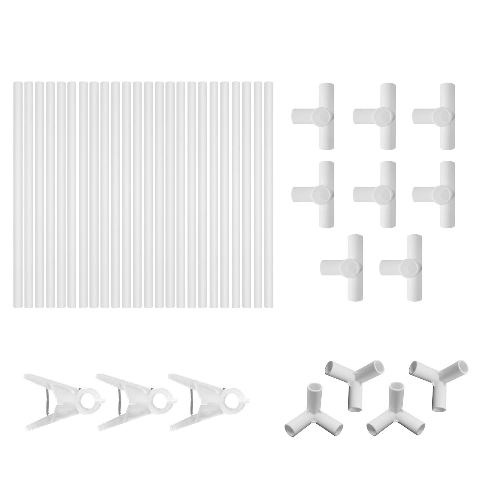 SobeiKre Garden Plant Connector - White Climbing Vine Support for Plant Cages, Trellis Frame - Ideal for Patio, Lawn & Garden Decor - Perfect for Tomatoes, Cucumbers, Roses and Climbing Flowers (One Size)