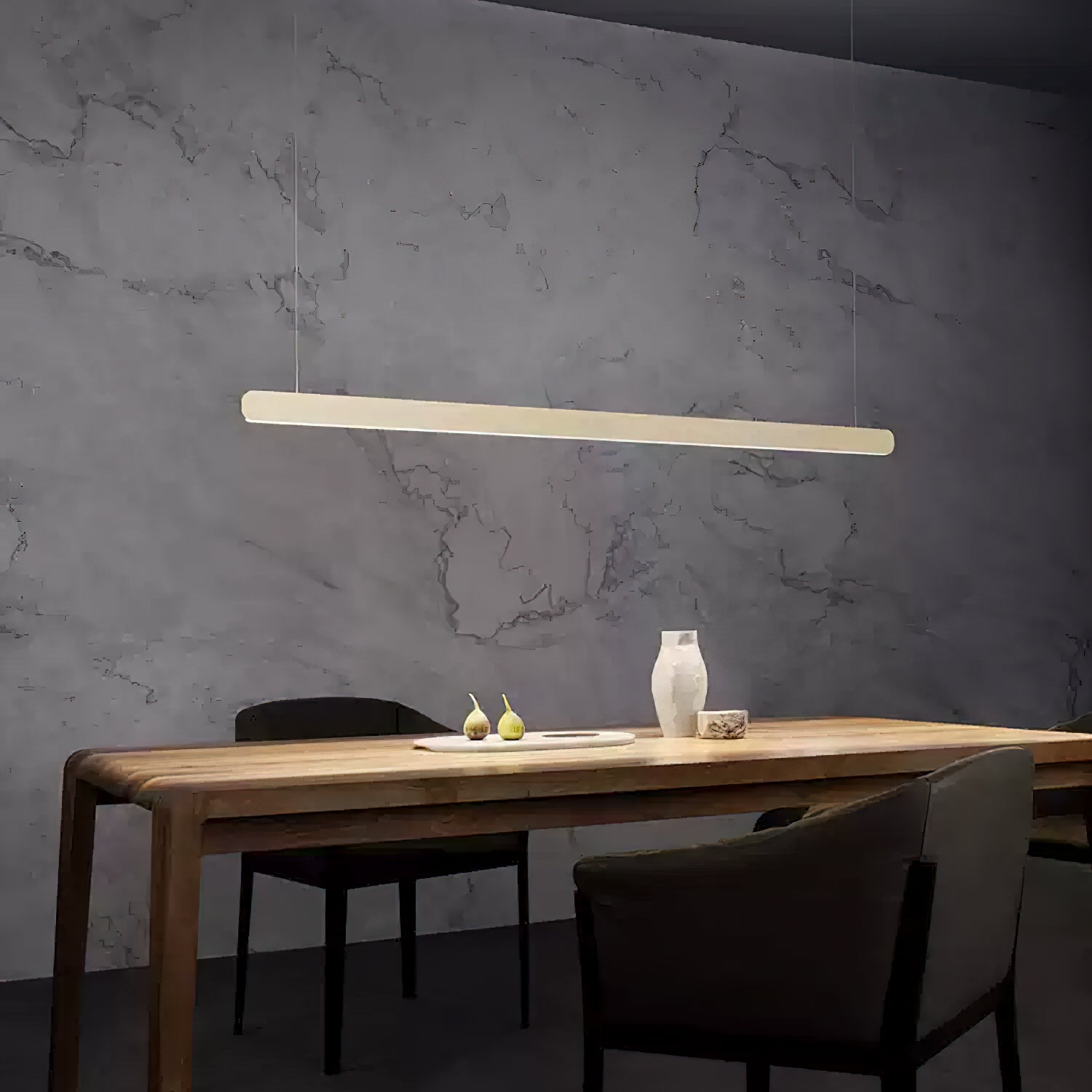 Modern Linear Pendant Light - Adjustable LED Hanging Lamp for Kitchen Island, Dining Room & Office - Sleek Minimalist Design with Warm/Cool Lighting Options