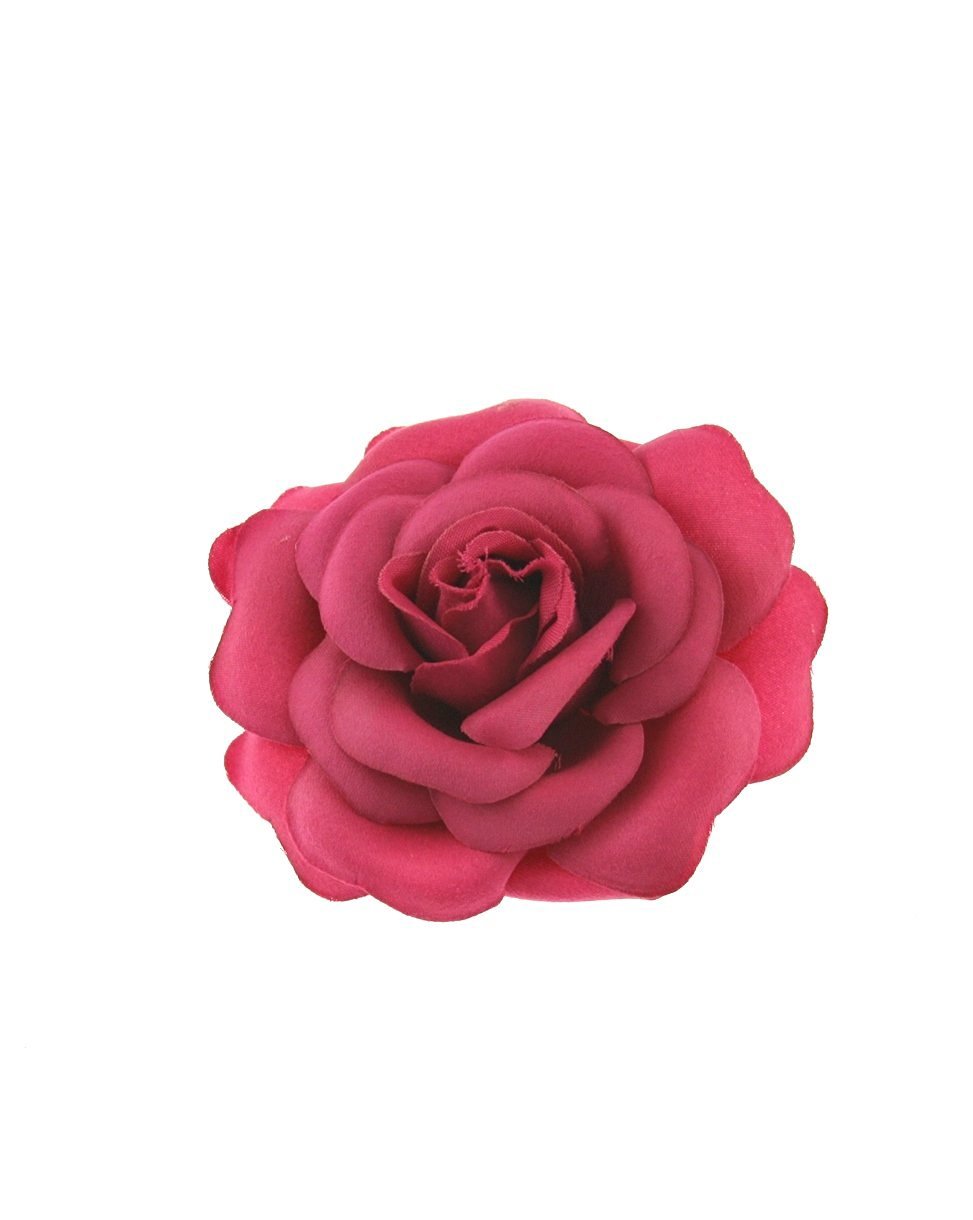 Zac's Alter Ego Fuchsia Rose Flower Hair Clip with Elastic Band - Perfect for Weddings, Parties & Everyday Hair Accessories