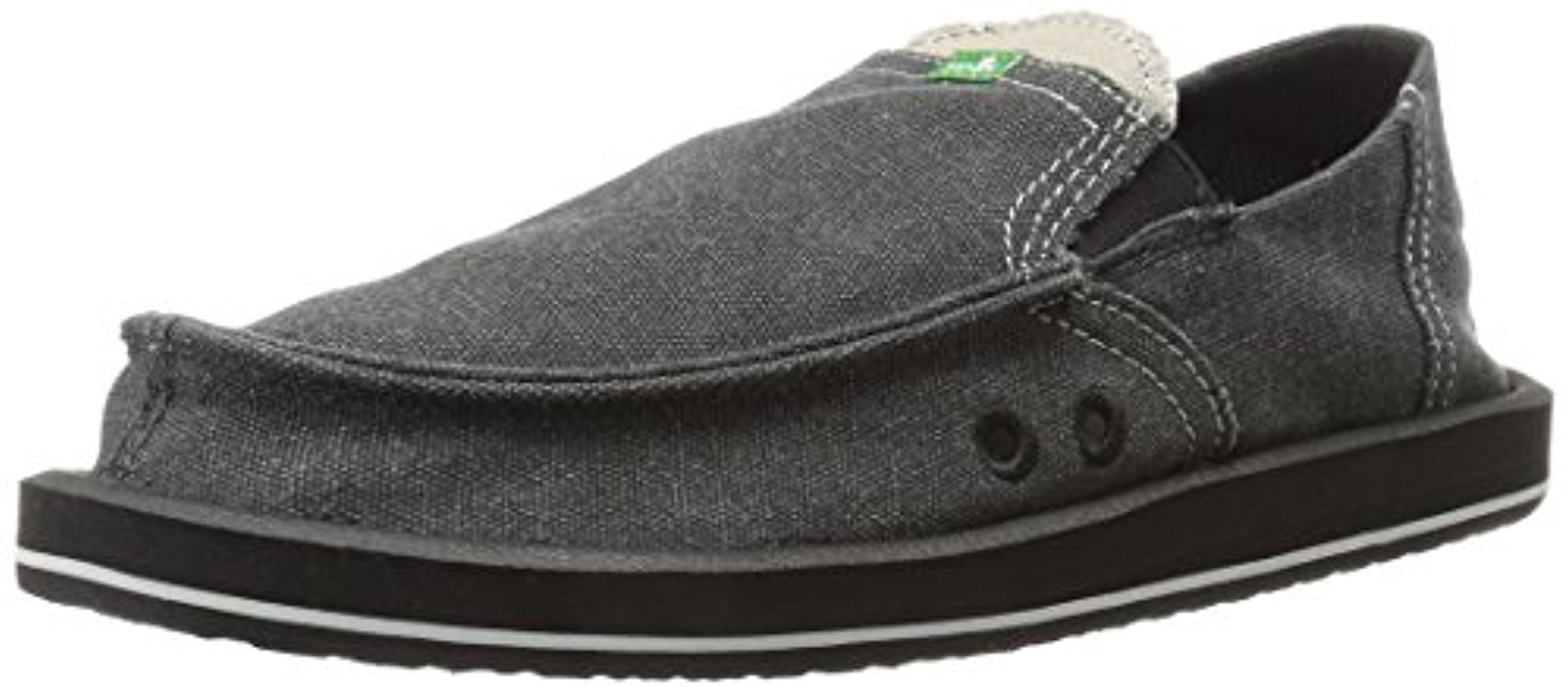 Sanuk Men's Pick Pocket Loafers - Comfortable Slip-On Shoes for Casual Wear & Oxy Shoe Cleaner Kit - Charcoal Size 8 | Perfect for Office, Travel & Everyday Use