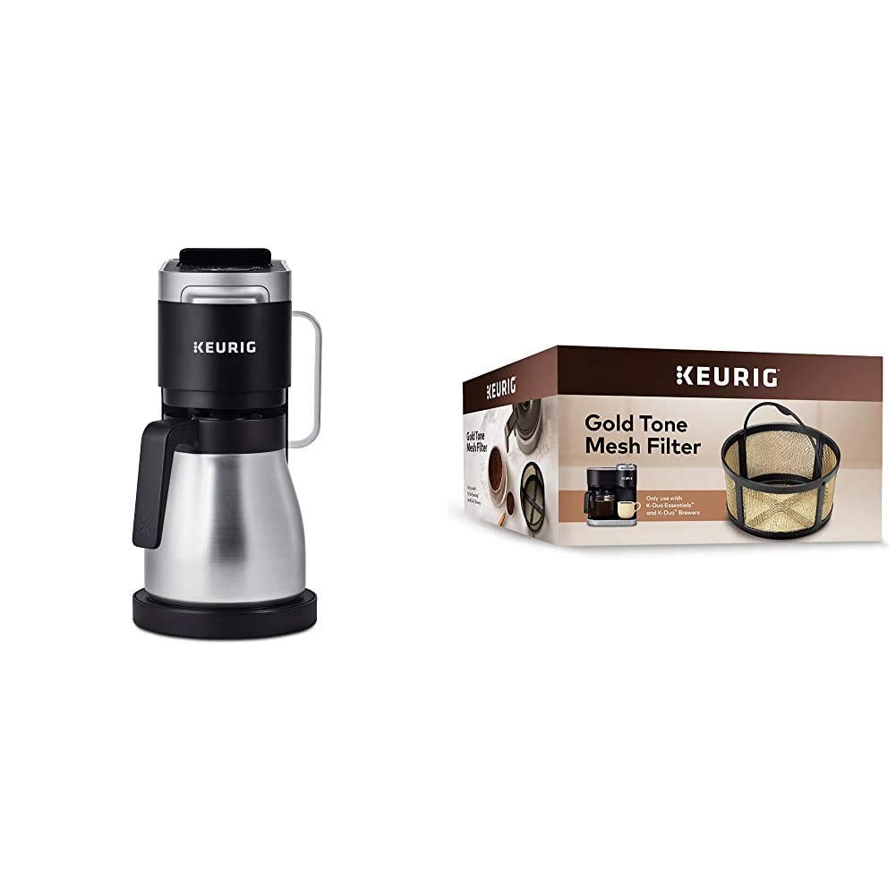 Keurig K-Duo Plus Single Serve & Carafe Coffee Maker Bundle - 12oz & Carafe Coffee Brewer with Hot Water Dispenser for Home & Office Use