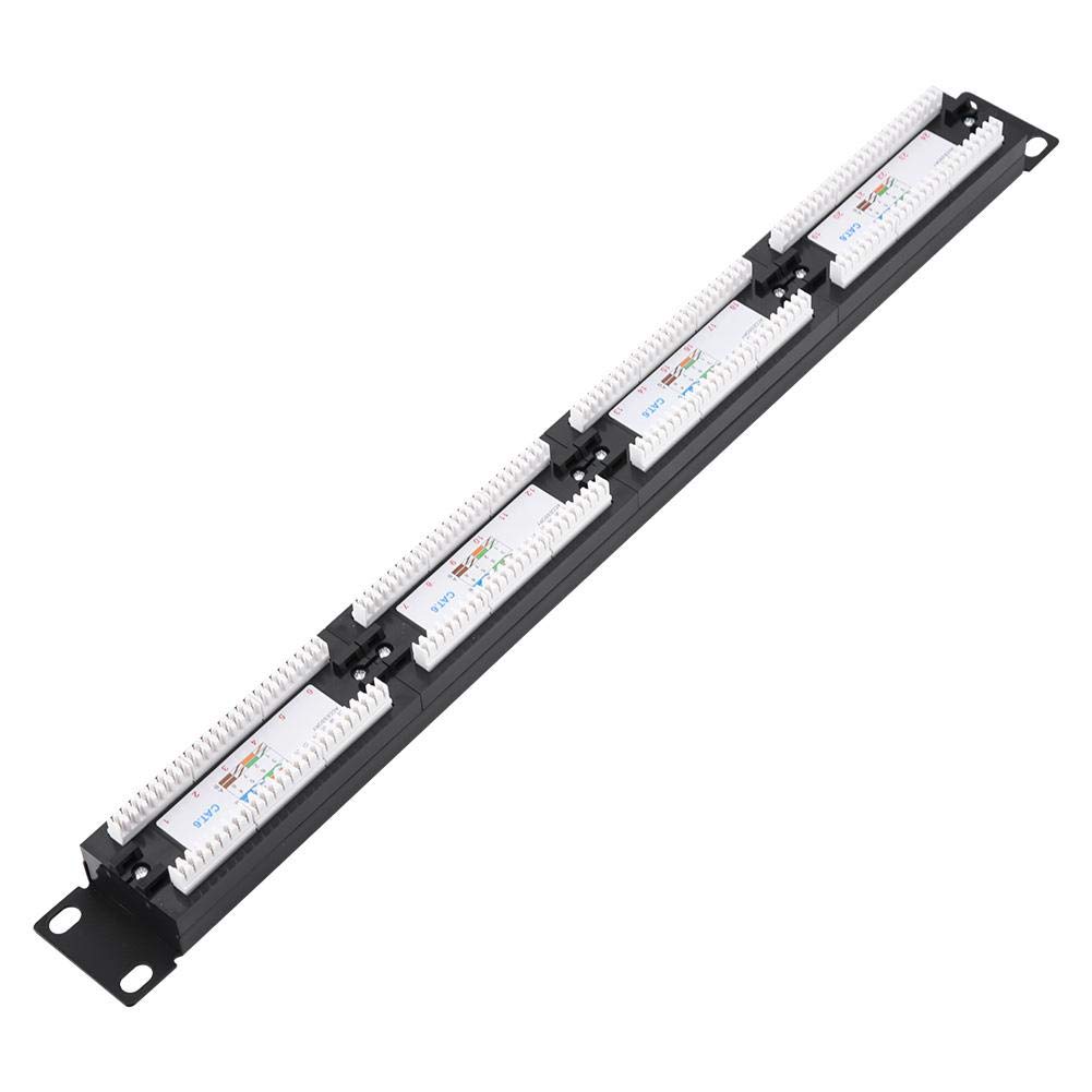 24 Port Cat6 Patch Panel - High Speed Durable Network Rack Mount Panel with Wall Mount Bracket (19