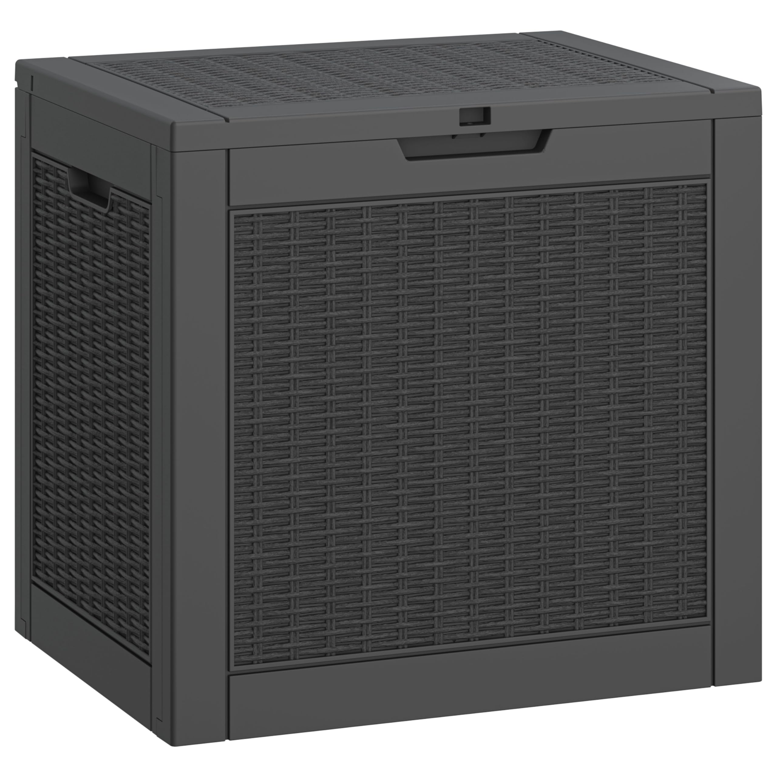 31 Gallon Resin Deck Box - Waterproof & UV Resistant Outdoor Storage Container for Garden Tools, Pool Supplies | Perfect for Patio, Backyard & Poolside Organization