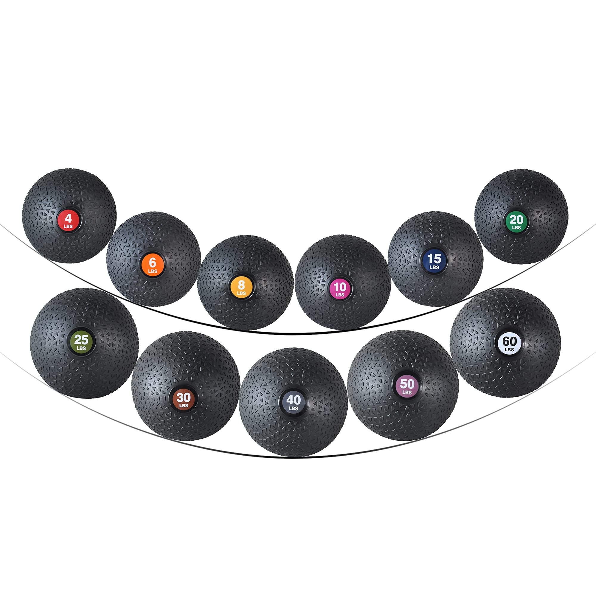 PRISP Weighted Medicine Slam Ball - 8-30lbs Textured Grip Fitness Ball for CrossFit, Strength Training & Home Workouts - Perfect for Gym, HIIT & Functional Training