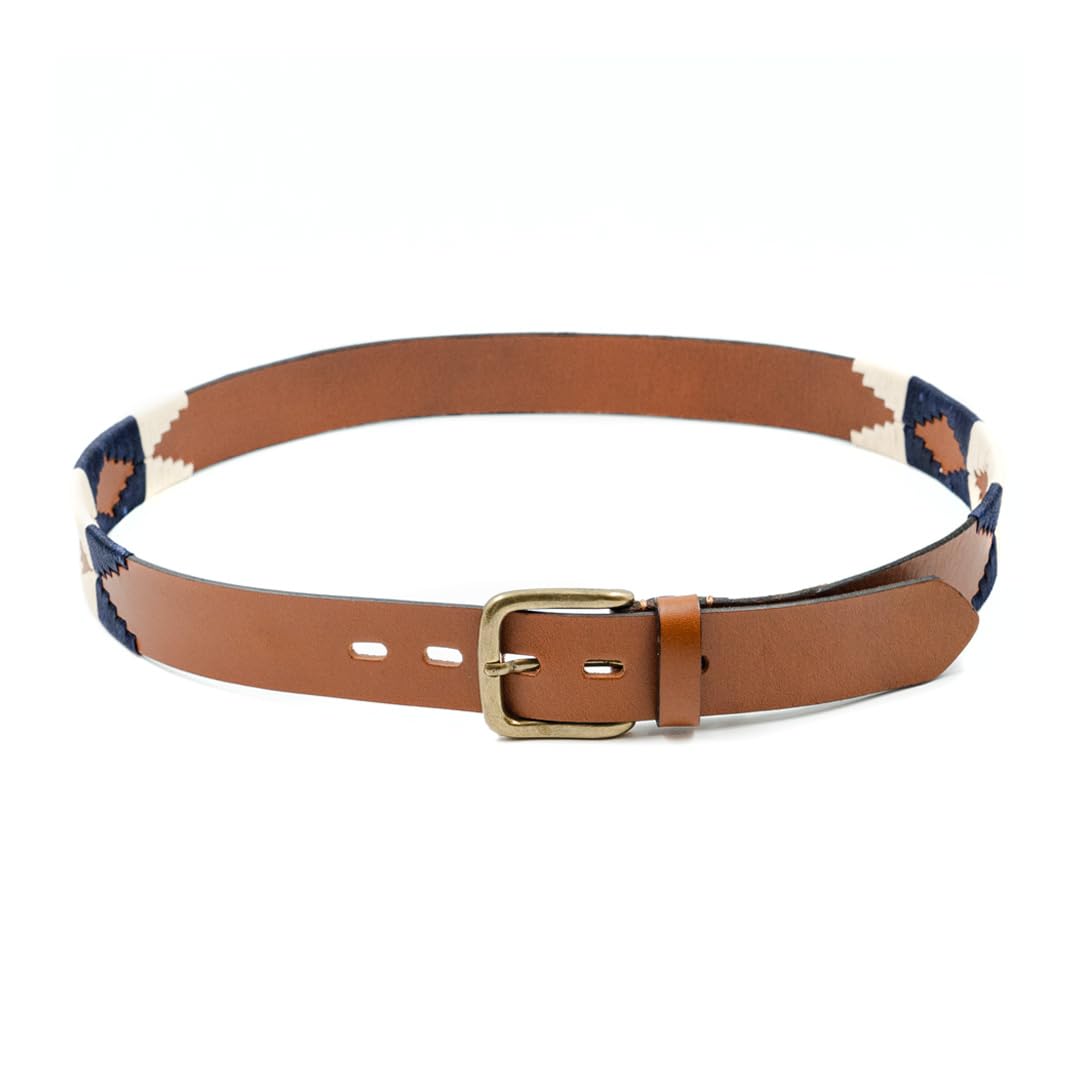 Premium Hand-Stitched Leather Polo Belt for Men - Classic Dress & Casual Style - Perfect for Office, Wedding & Everyday Wear