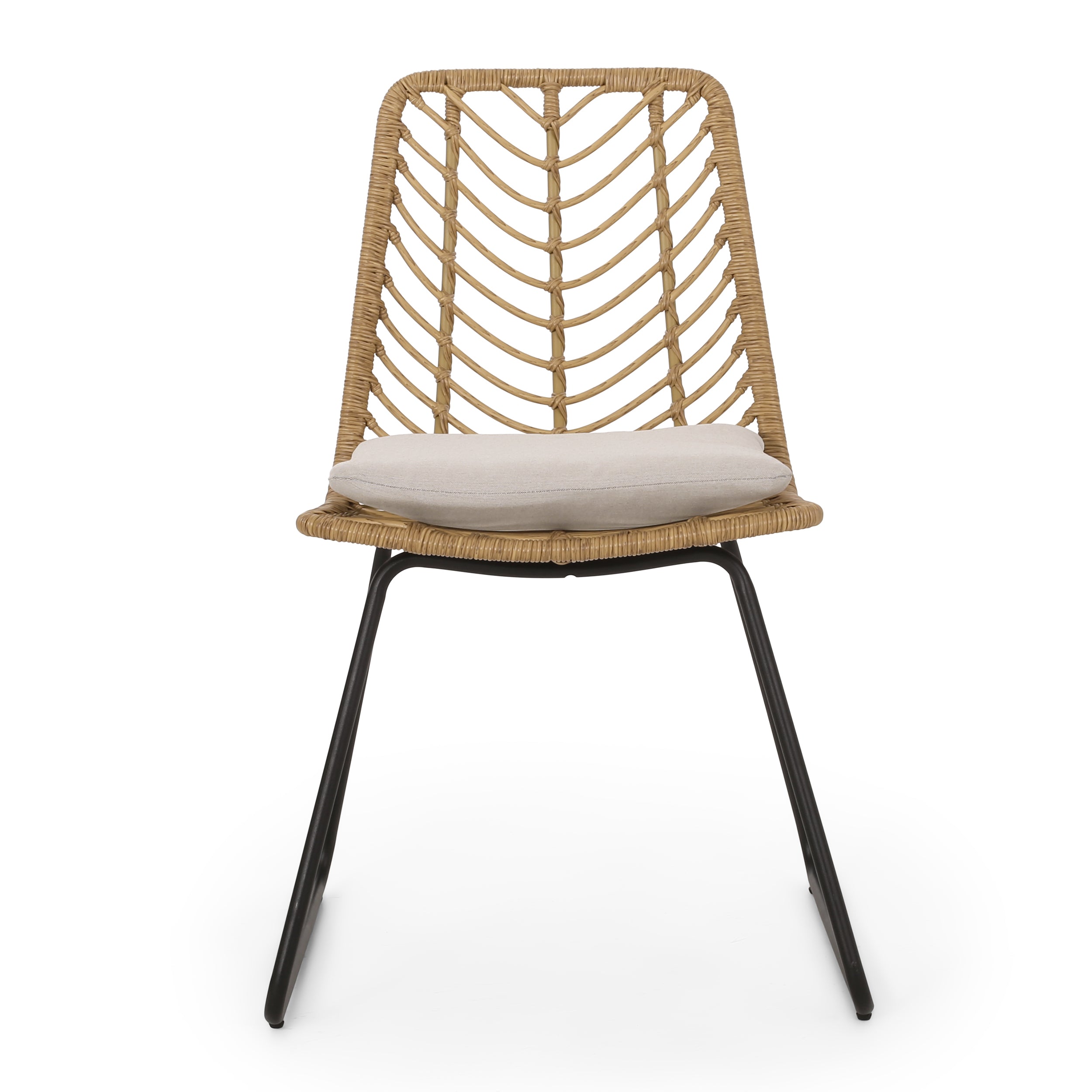 DEJA CHAIR Set of 2 with 2 Cushions - Modern Patio Lounge Chairs for Outdoor, Garden, Poolside & Balcony Relaxation