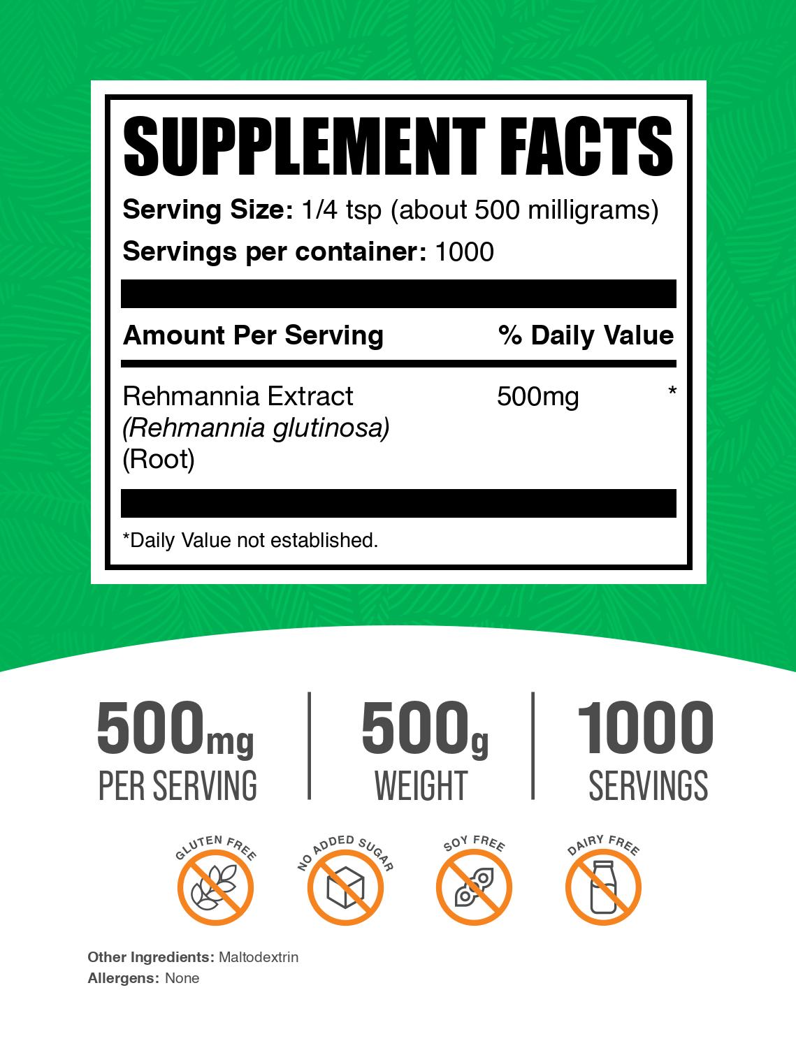 Organic Rehmannia Root Extract Powder - 100% Pure, Gluten-Free & Vegan - Supports Immune & Kidney Health - Perfect for Herbal Teas, Smoothies & Traditional Chinese Medicine (TCM) Remedies