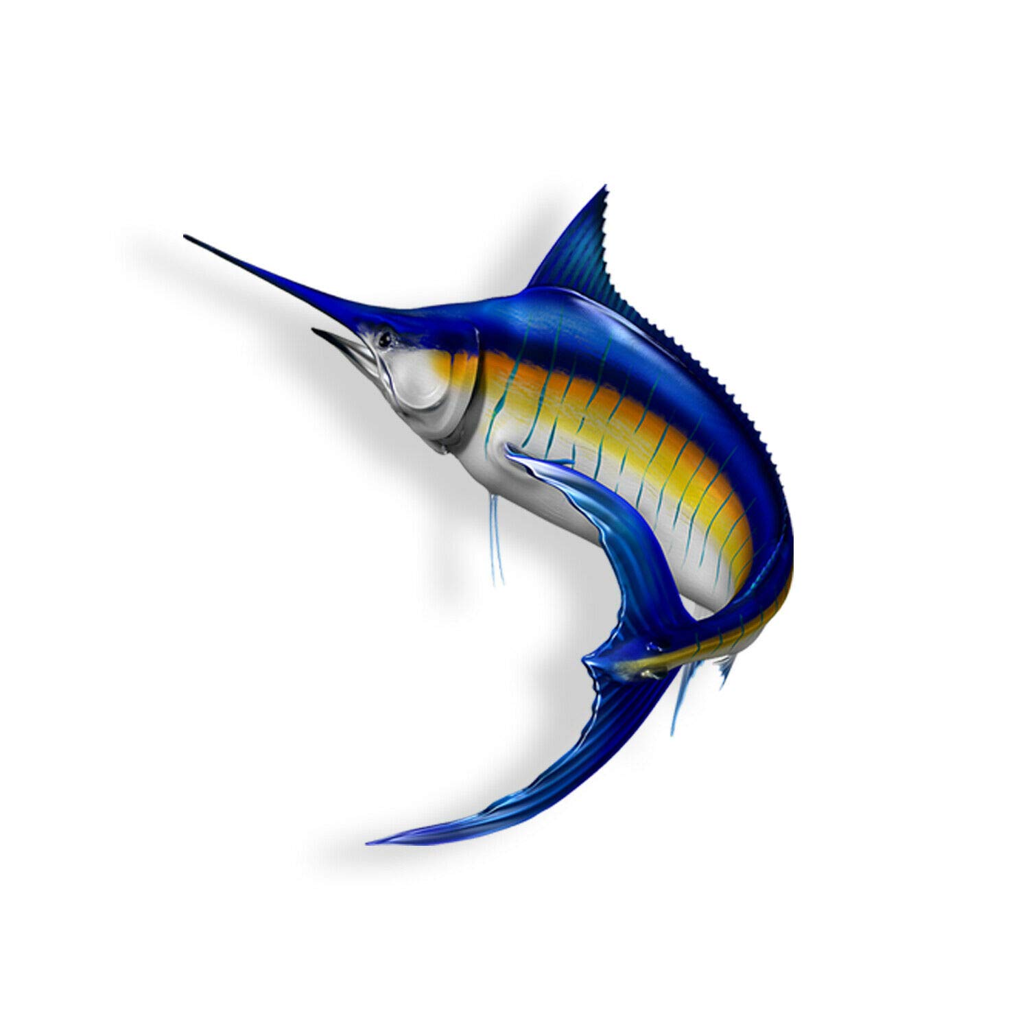 Premium Marlin Fish Vinyl Decal - Saltwater Fishing Sticker for Cars, Trucks, Motorcycles (4.6