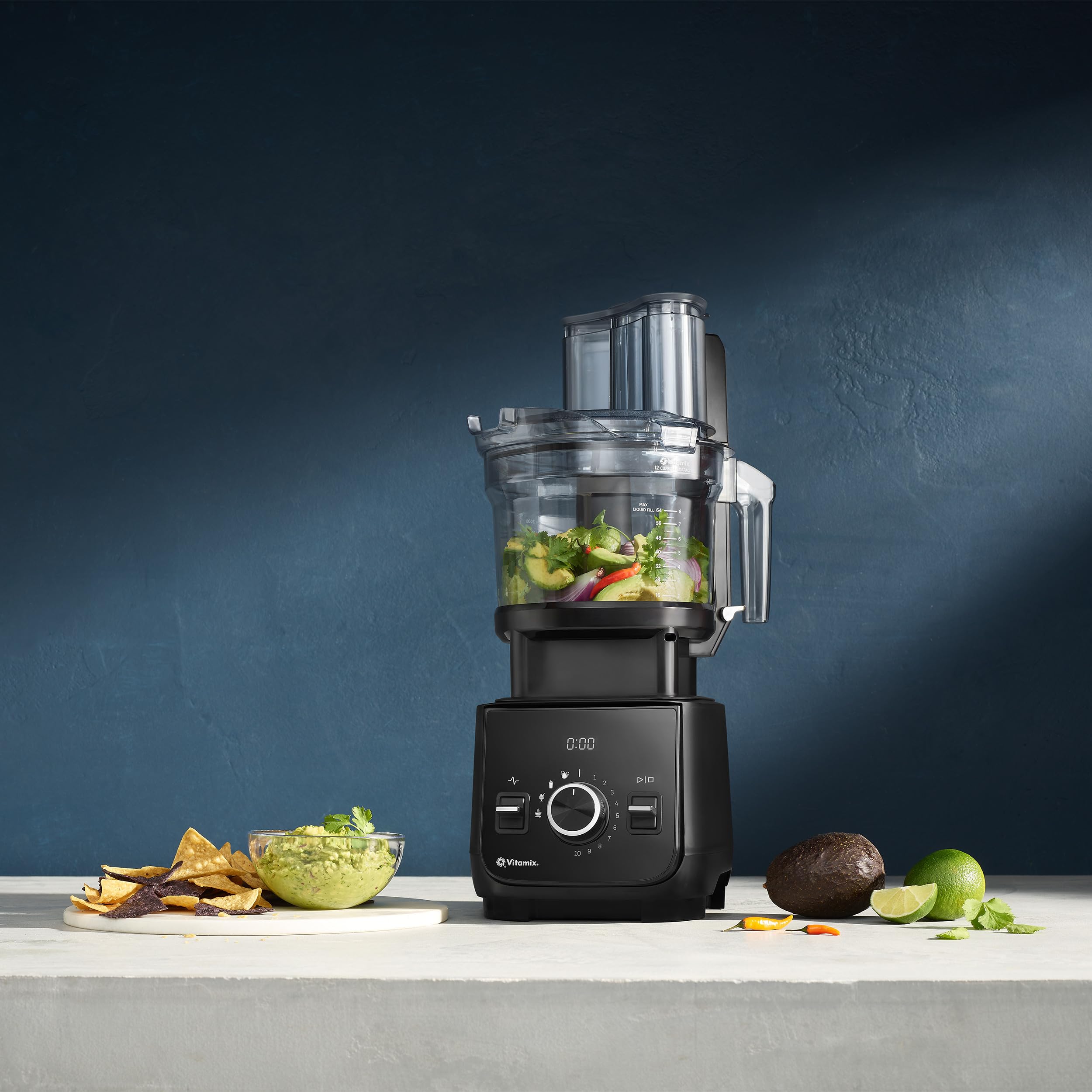 Vitamix 12-Cup Food Processor Attachment with SELF-DETECT™ Technology - Compatible with Ascent & Venturist Series Blenders - Perfect for Chopping, Slicing & Shredding - Ideal for Meal Prep, Smoothies & Healthy Cooking (Black)