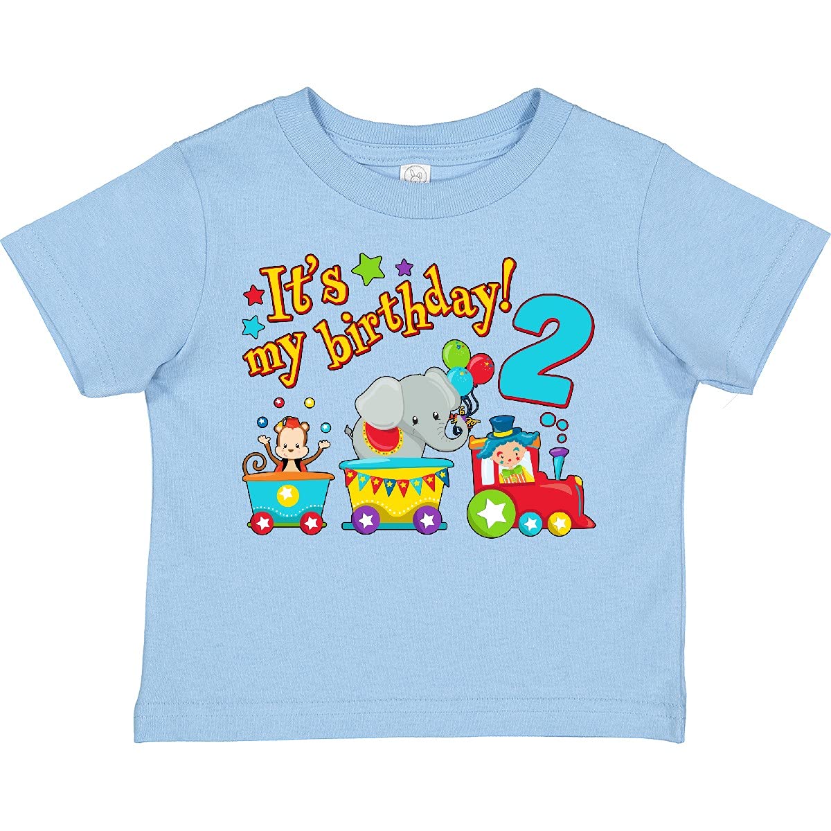 Inktastic 'It's My Birthday' Circus Train 2nd Birthday Toddler T-Shirt - Cute Outfit for Toddler's Birthday Party & Special Occasions