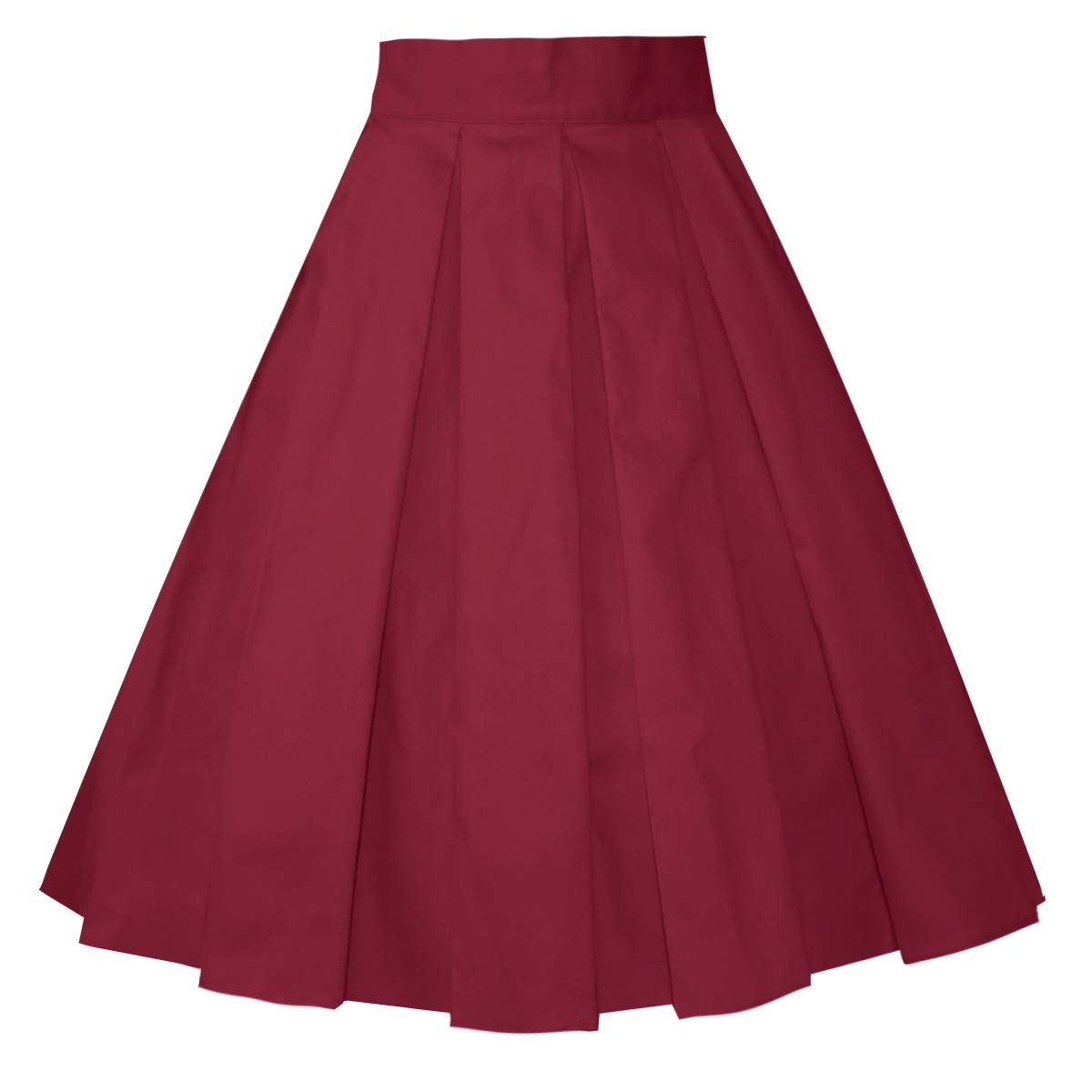 Vintage Floral Print Pleated A-Line Midi Skirt for Women with Pockets - Elegant Retro Style Skirt for Casual Wear, Office, Dating & Special Occasions