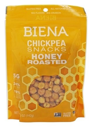 Biena Honey Roasted Chickpea Snacks - Gluten Free, Non-GMO, Vegan - 5 oz (Pack of 2) | Healthy Protein Snack for Kids & Adults, Perfect for School, Office, Travel & On-the-Go Nutrition