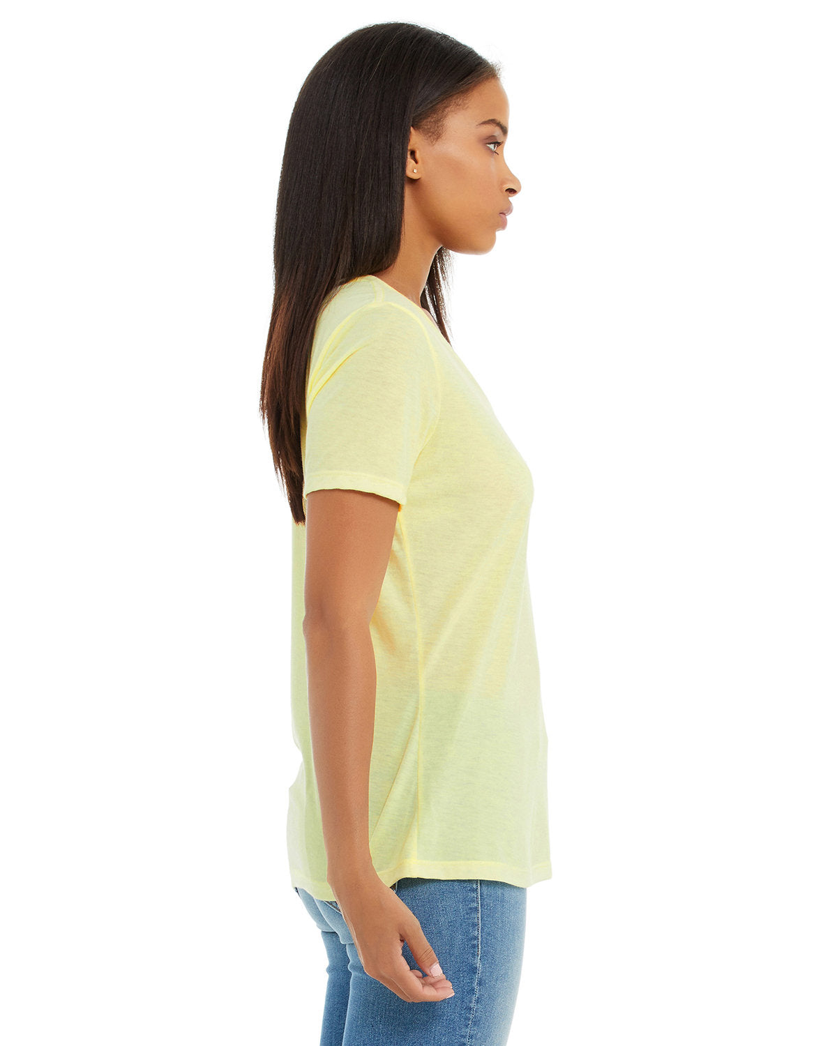 Bella + Canvas 6405 Women's Relaxed Fit V-Neck Jersey T-Shirt - Soft & Comfortable Casual Tee for Everyday Wear, Workout, and Layering