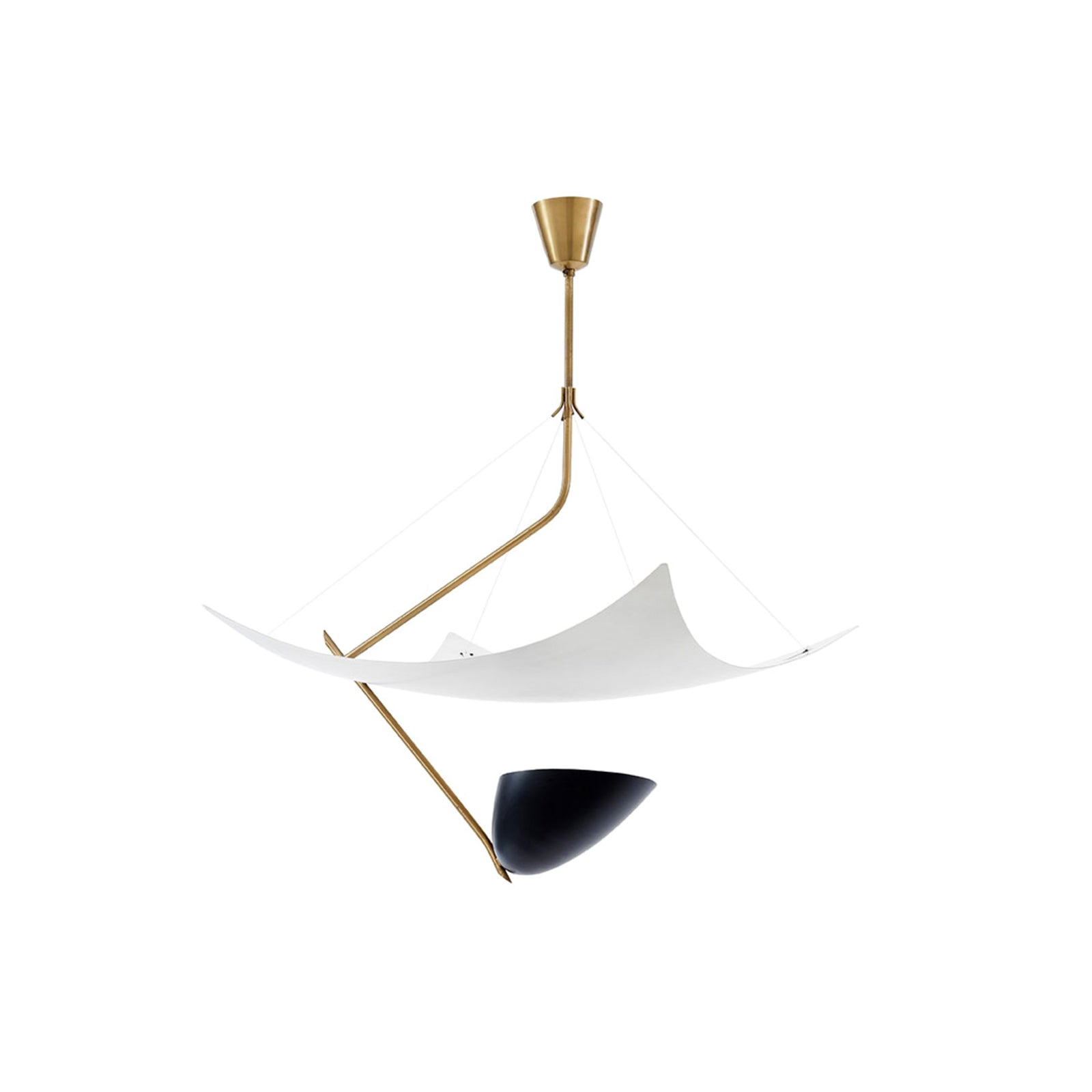 Angelo Lelii Mid-Century Modern Pendant Light - Vintage Italian Brass & Glass Ceiling Fixture for Dining Room, Kitchen Island, or Entryway Lighting