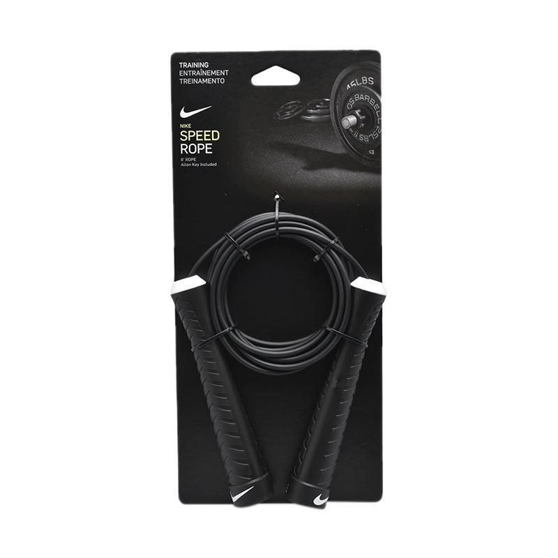 Nike Fundamental Black Speed Skipping Rope - Adjustable Jump Rope for Fitness, Boxing & Cardio Workouts - Ideal for Home Gym, CrossFit & Weight Loss Training