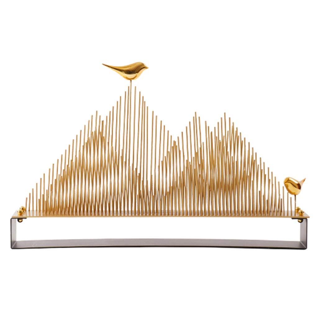 Gold-Plated Luxury Bird Ornament - Elegant Home Decor for Living Room, Coffee Table, Porch & Boardroom - Metal Rockery Decorative Accent for Modern & Light Luxury Interiors - Perfect for Gifts & Feng Shui Decorating