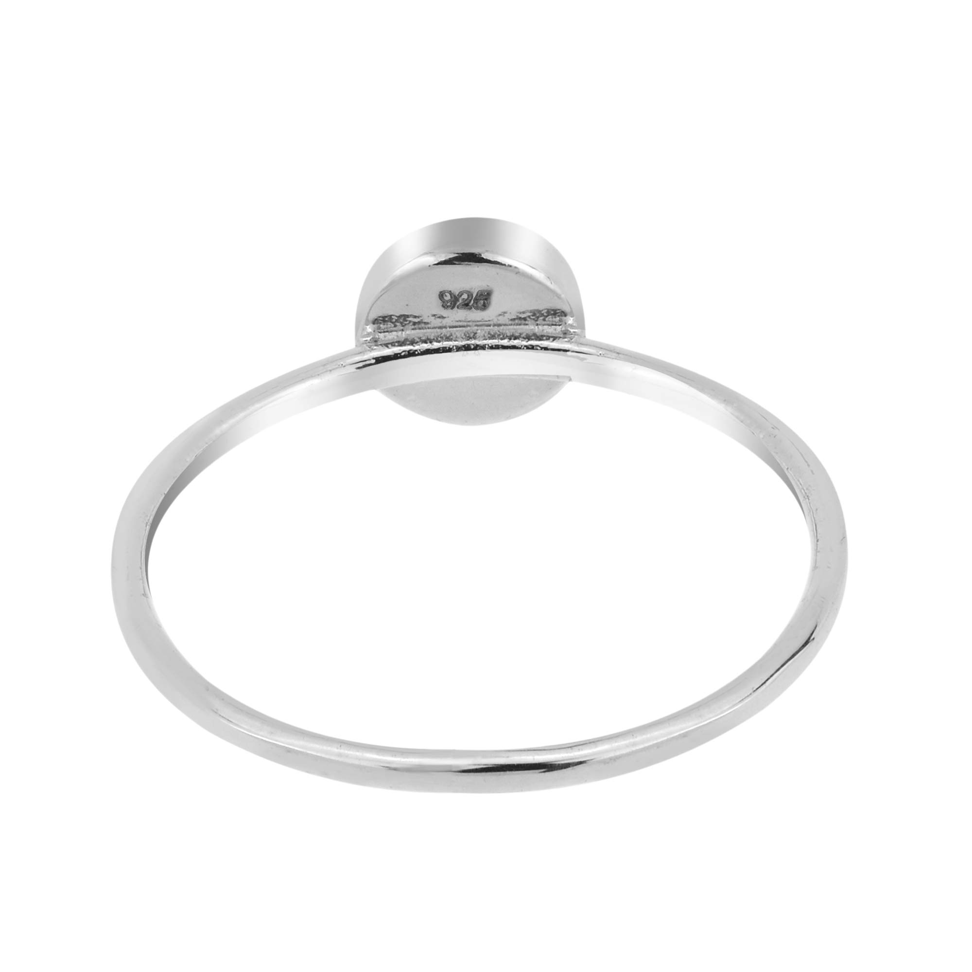 Aeravida Simply Chic Round Abalone Shell .925 Sterling Silver Ring for Women | Dainty Wedding Band, Trendy Comfort Fit Jewelry | Perfect Gift for Daughter, Wife, Girlfriend | Sizes 6-9 | Ideal for Everyday Wear, Special Occasions & Gifting