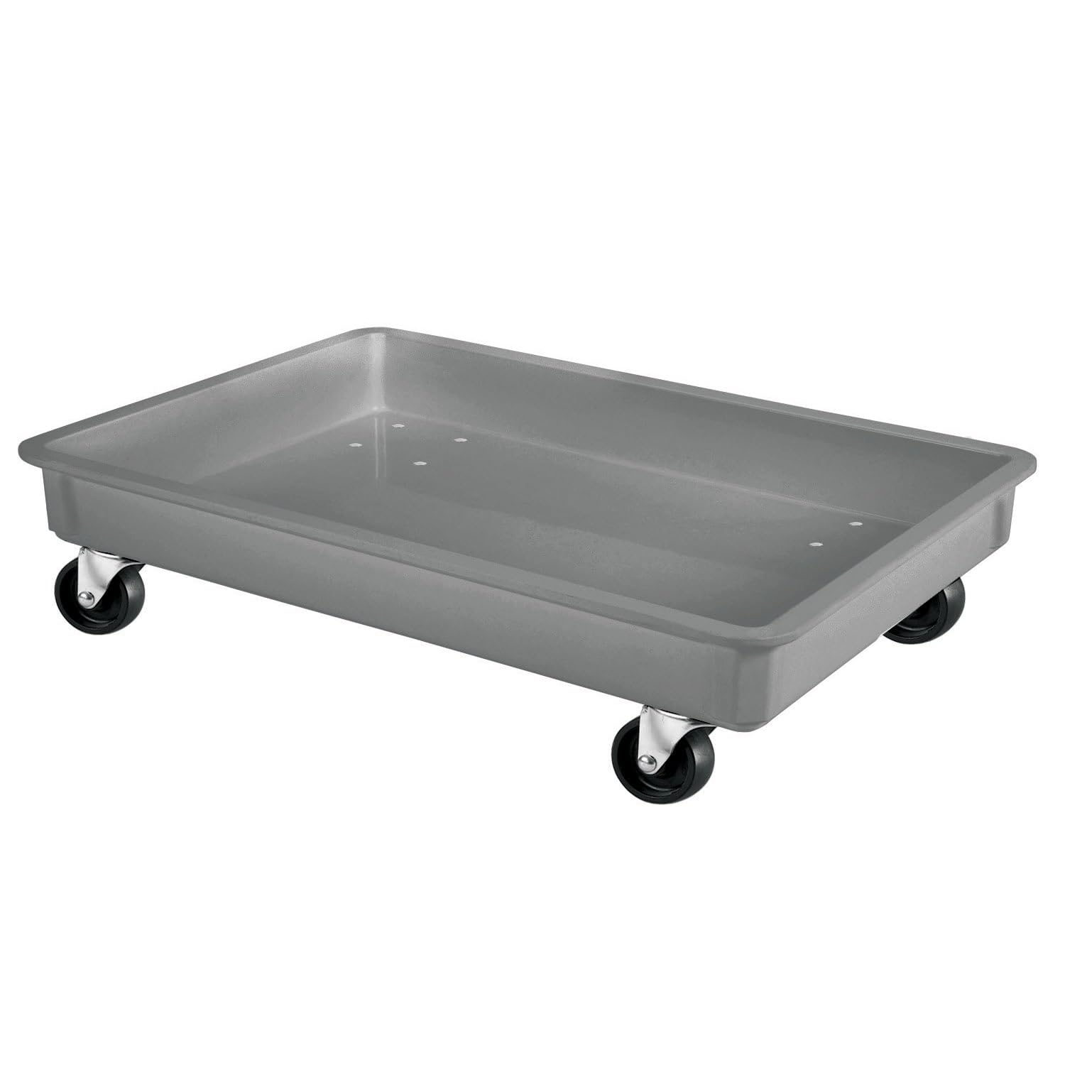 Fiberglass Gray Tray Dolly - Heavy Duty Molded Utility Cart for Warehouse, Retail & Industrial Use - Perfect for Moving Boxes, Packages and Supplies