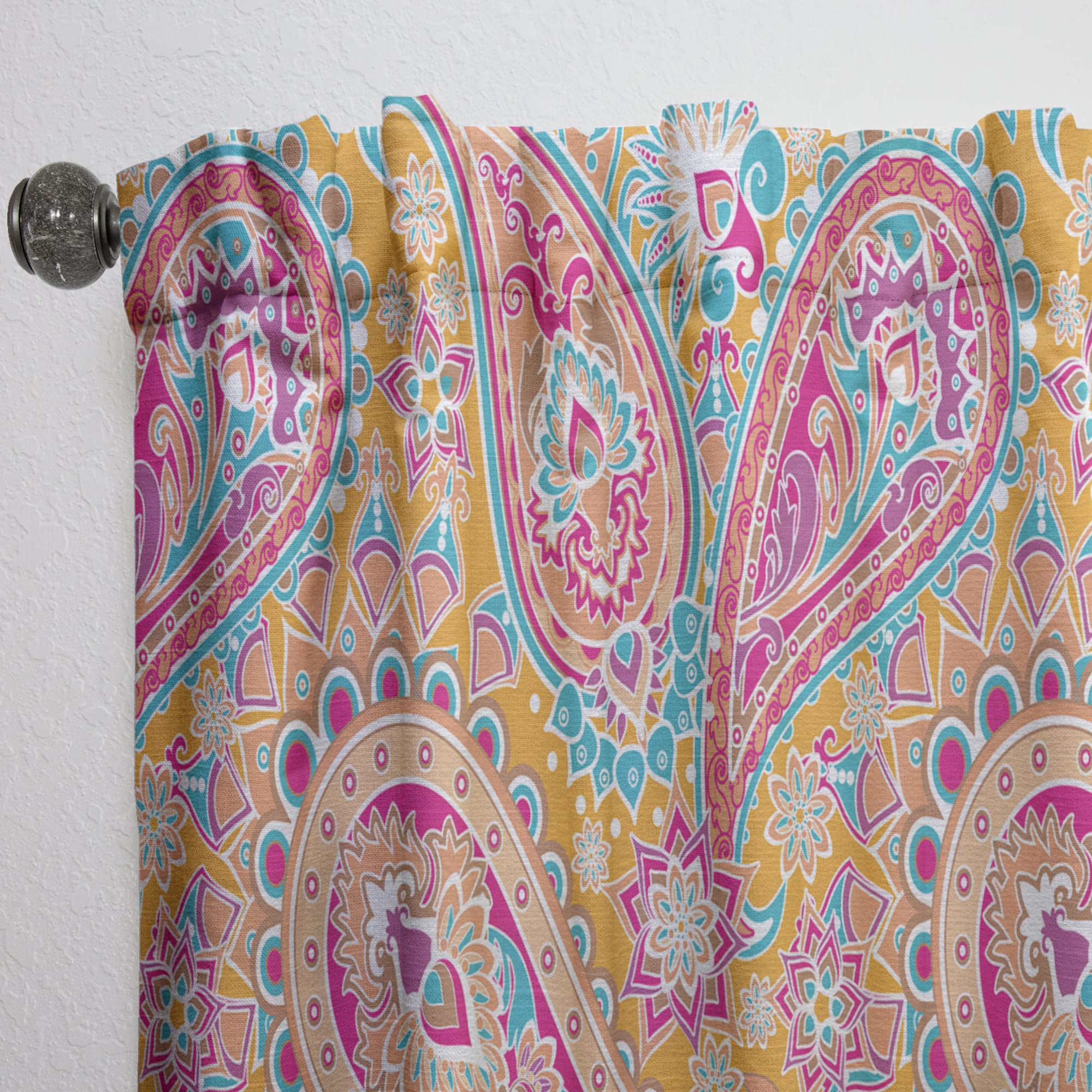 DesignQ Paisley Pattern Thermal Insulated Curtains - Single Panel 52x84 - Elegant Window Treatments for Bedroom & Living Room | Perfect for Home Decor, Light Control & Energy Efficiency
