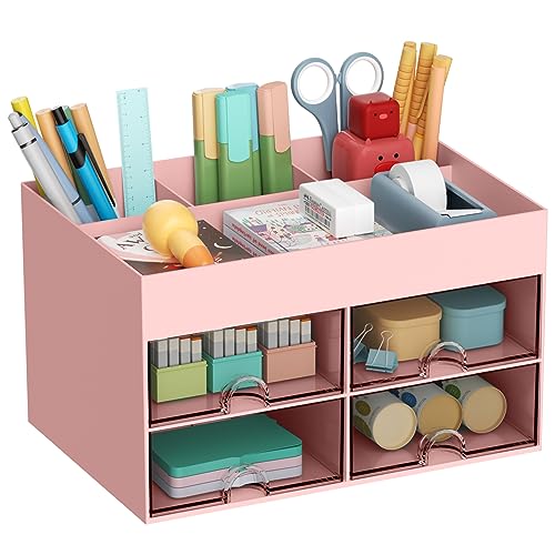 Pen Holder 4 Drawer-Pink