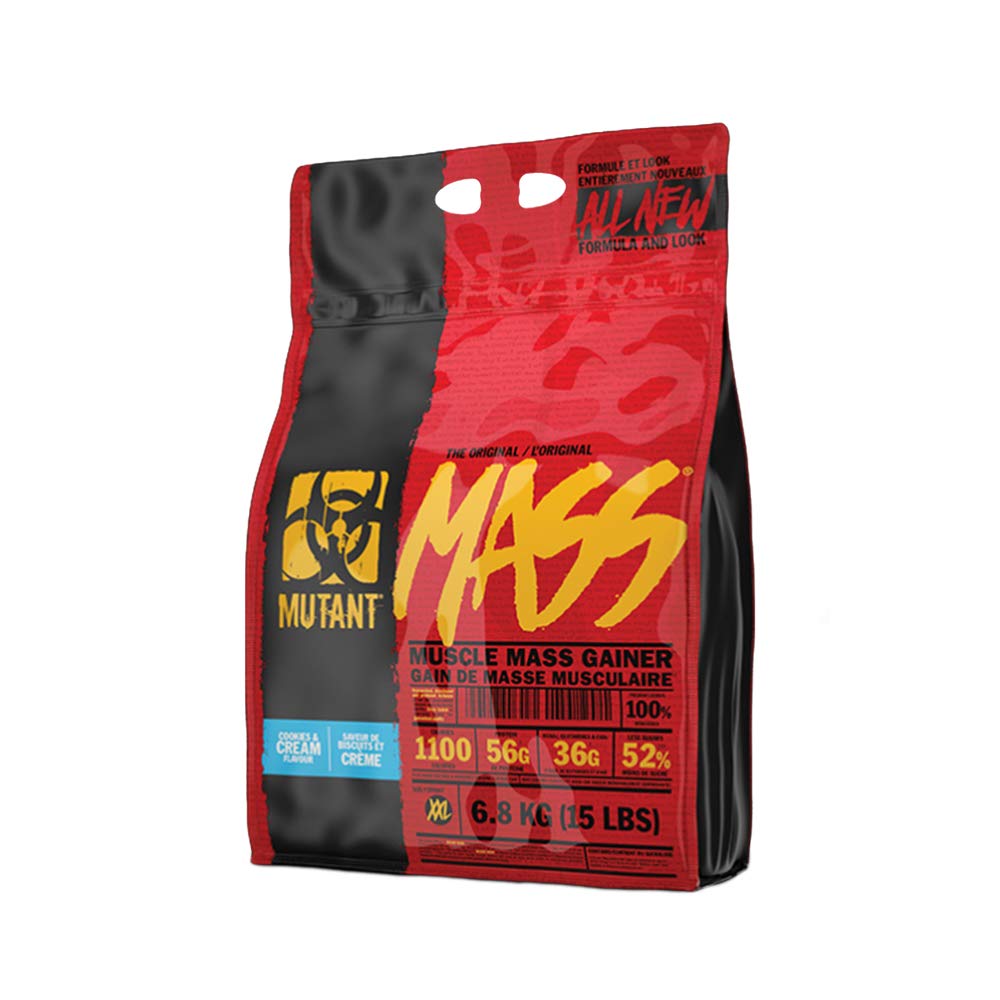 Mutant Mass Gainer Protein Powder - 6.8kg (15lbs) Cookies & Cream Flavor for Muscle Building & Weight Gain | Post-Workout Recovery Shake for Bodybuilders & Athletes