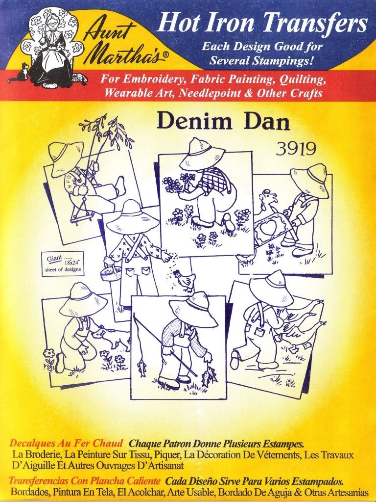 Vintage Iron-On Embroidery Transfers for Denim & Fabric - Aunt Martha's Hot Iron Designs for DIY Crafts, Quilting & Home Decor