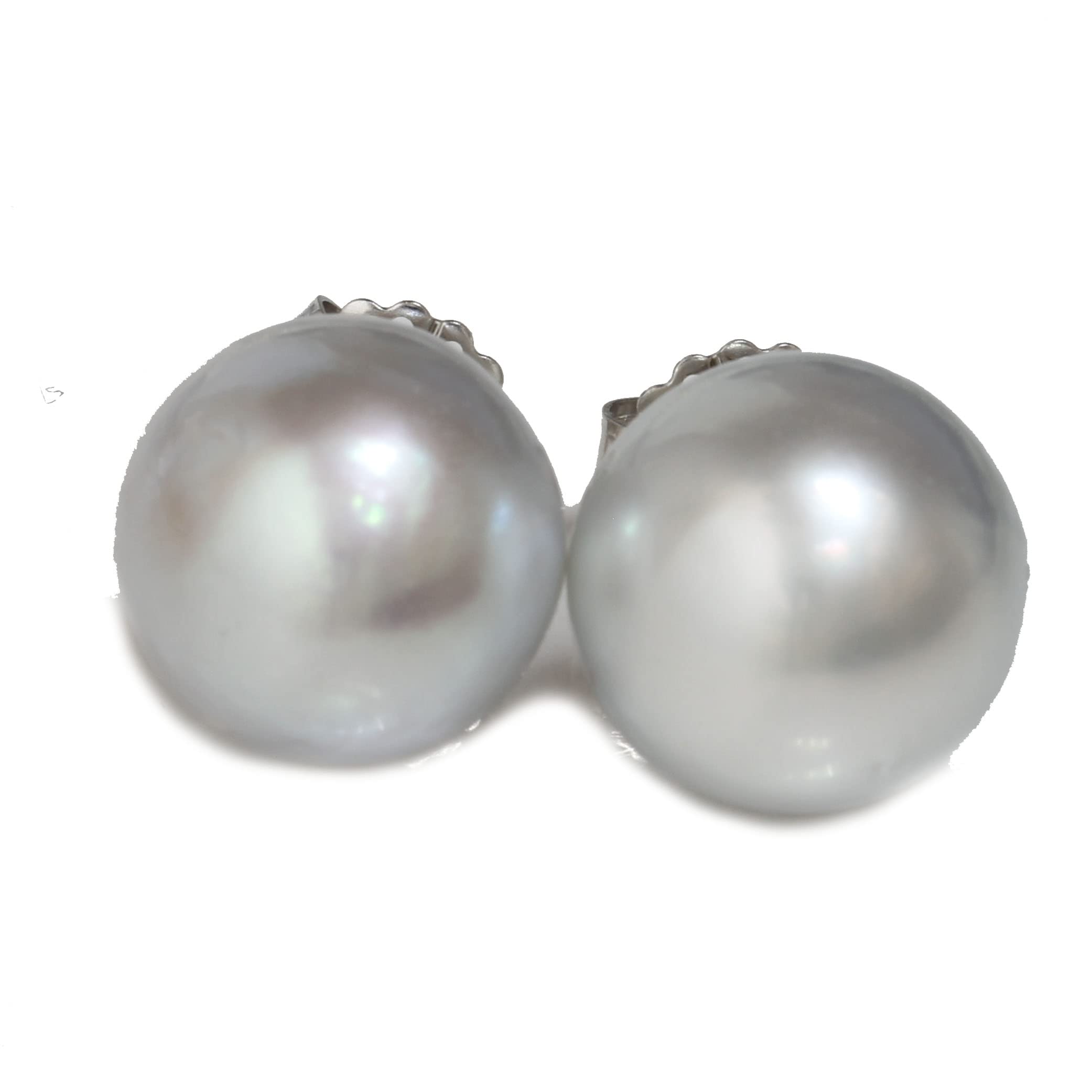 14MM AAA Grade Blue South Sea Pearl Stud Earrings for Women - Perfect Gift for Anniversary, Birthday & Special Occasions